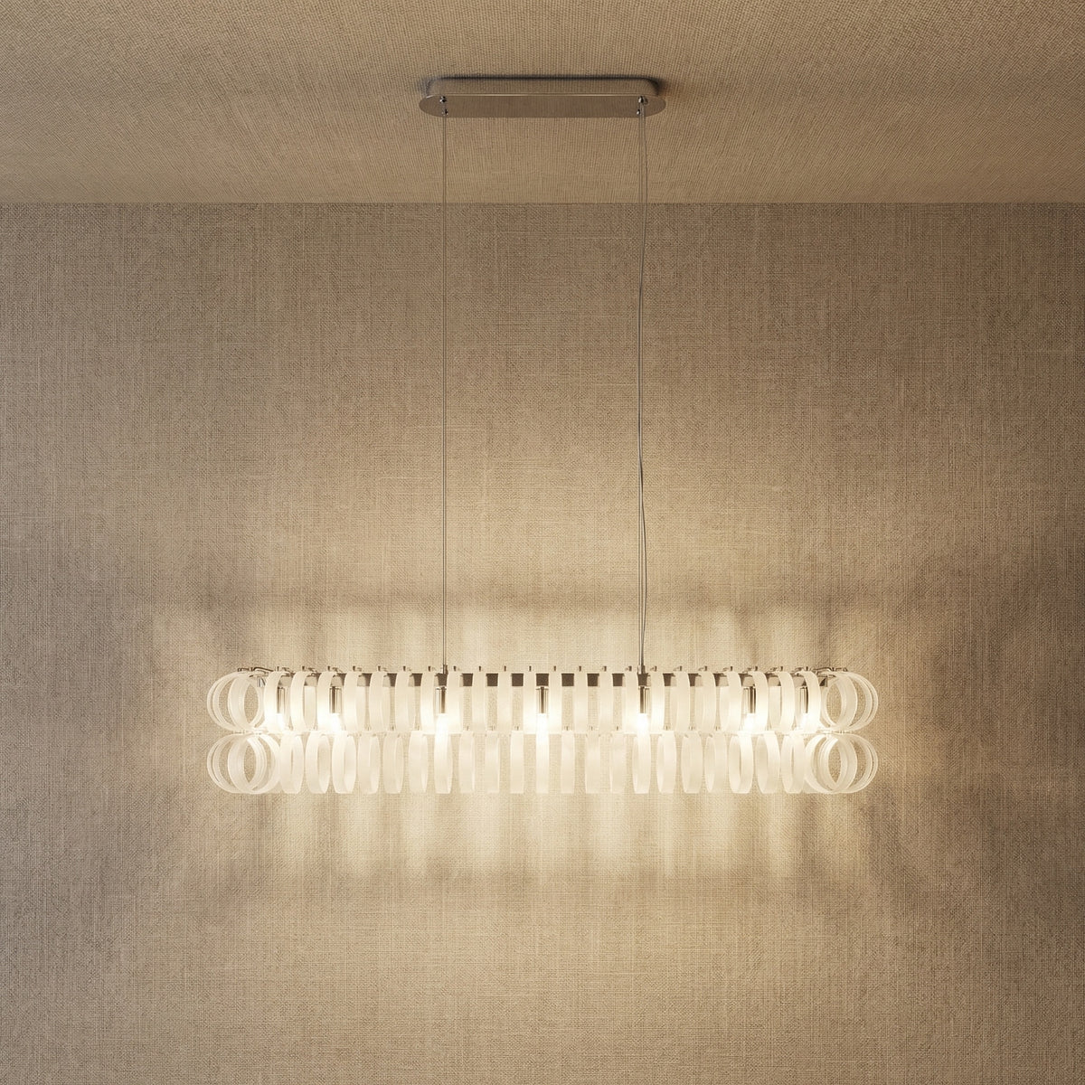 Yiosi Opulence Oval Frosted Glass Pendant Light - 47" Linear (L1200mm)