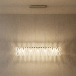 Yiosi Opulence Oval Frosted Glass Pendant Light - 47" Linear (L1200mm)