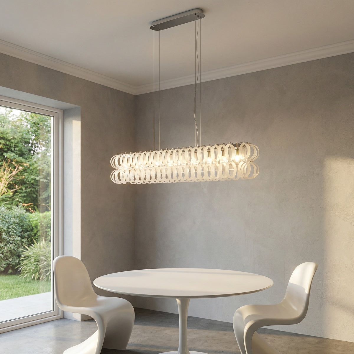Yiosi Opulence Oval Frosted Glass Pendant Light - scene-2