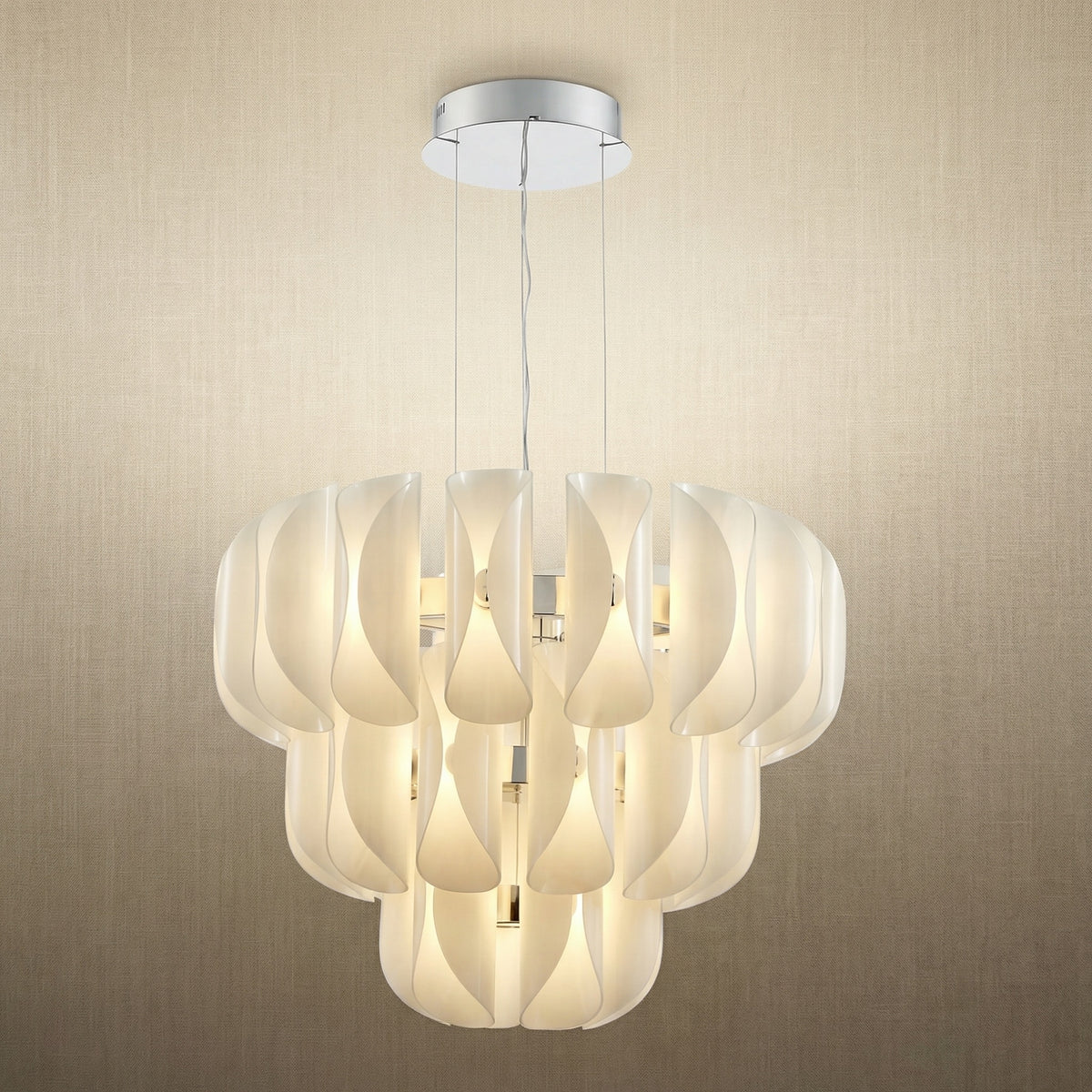 Yiosi Phantom 3-Tier Nested Glass Pendant Light - 31" (Dia 800mm)