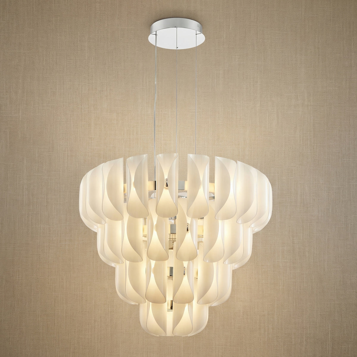 Yiosi Phantom Cascading Multi-Tier Glass Pendant Light - 39" (Dia 1000mm)