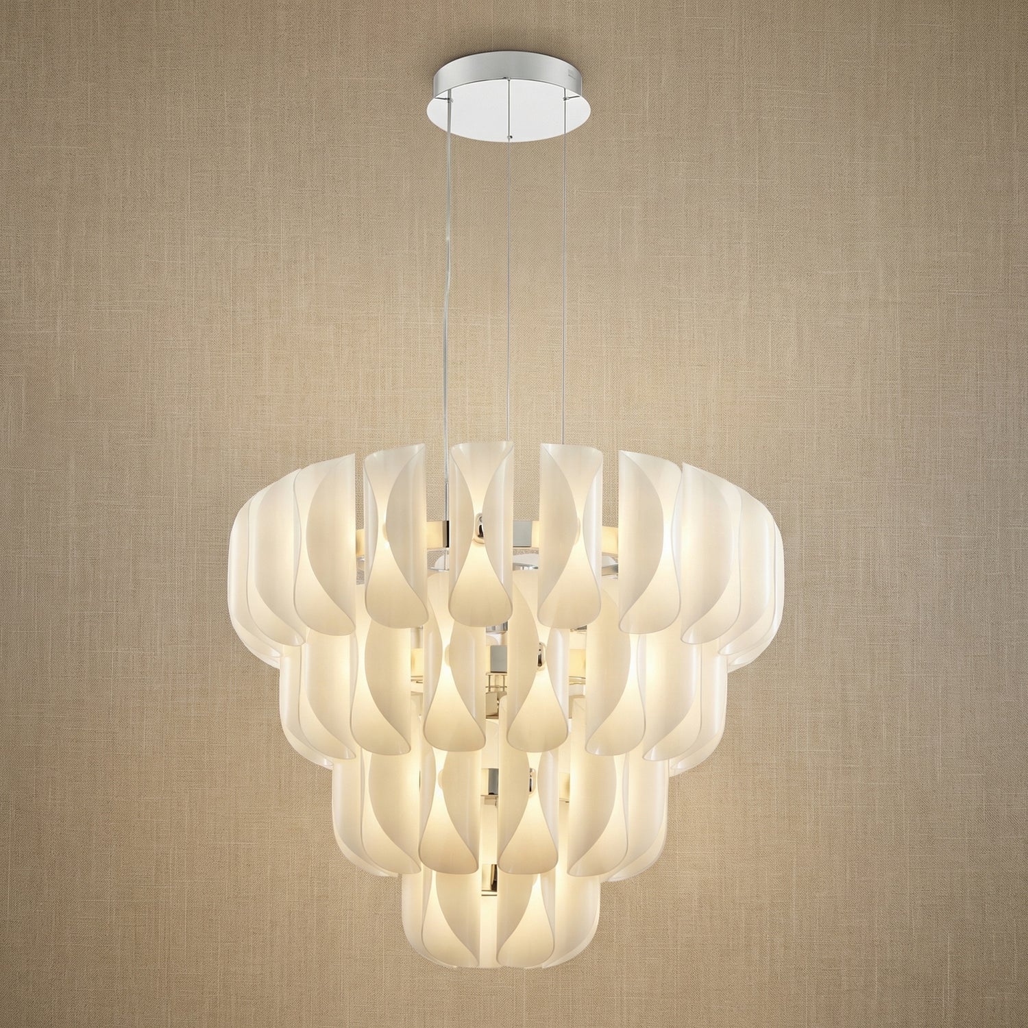 Yiosi Phantom Cascading Multi-Tier Glass Pendant Light - 39" (Dia 1000mm)