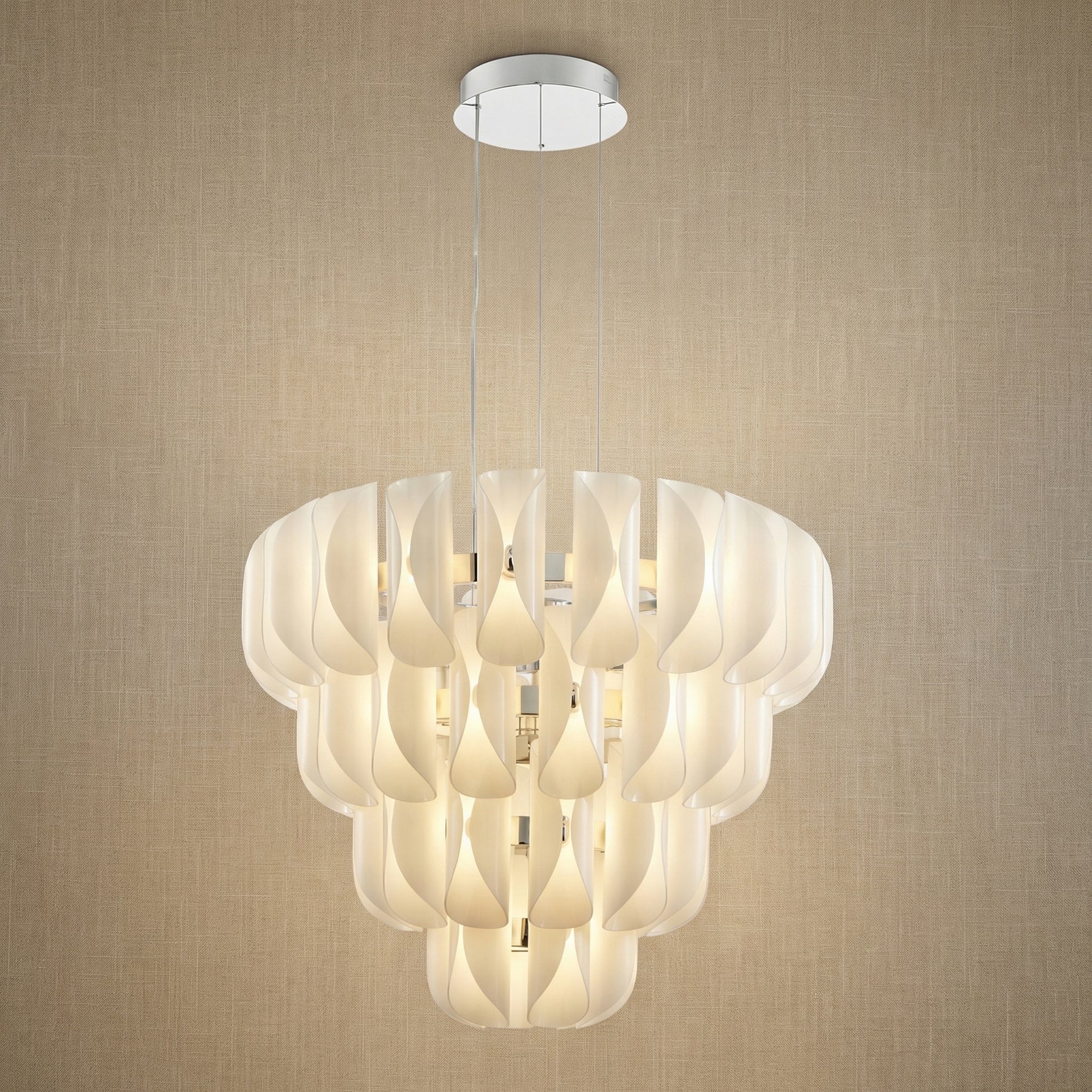 Yiosi Phantom Cascading Multi-Tier Glass Pendant Light - 39" (Dia 1000mm)