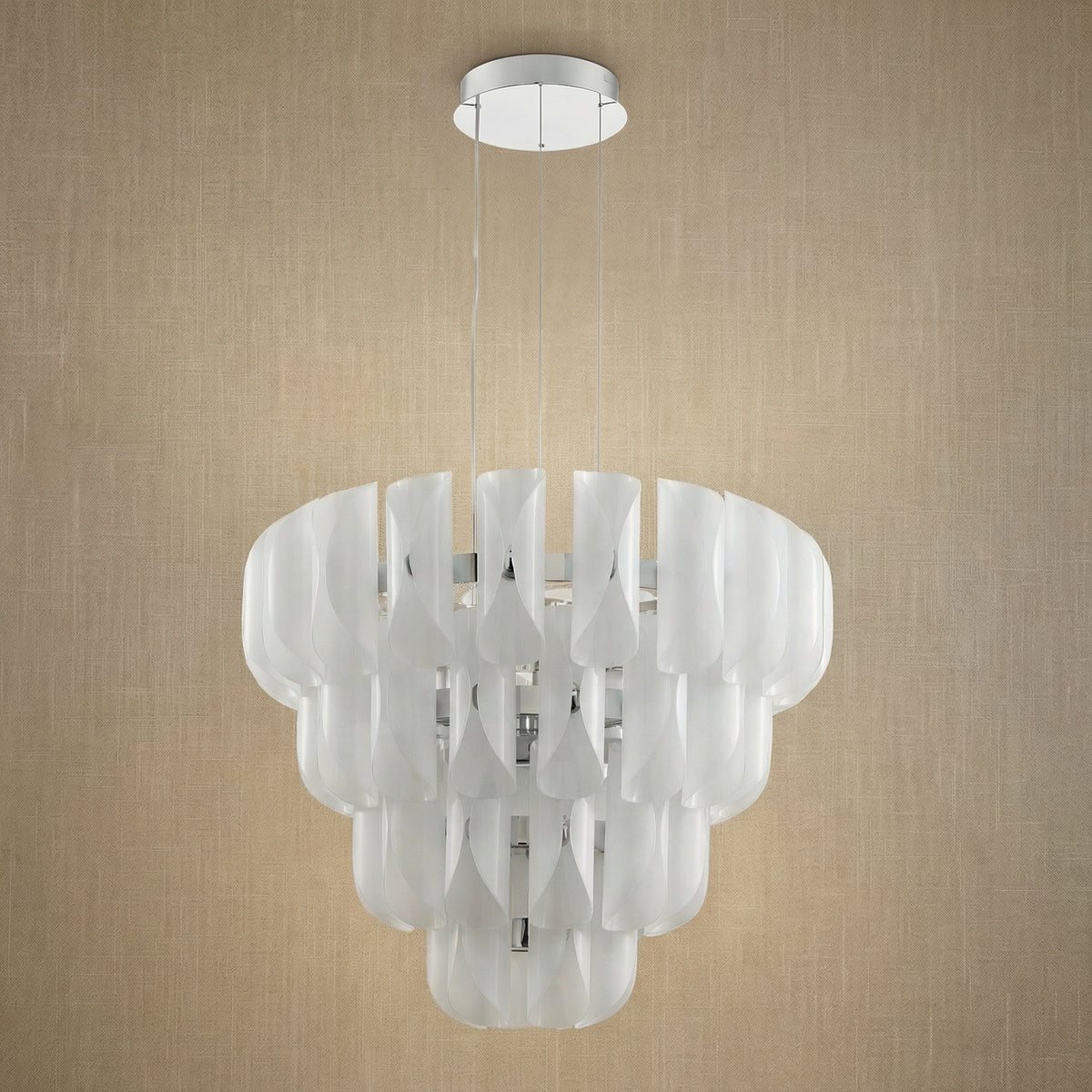 Yiosi Phantom Cascading Multi-Tier Glass Pendant Light - dark