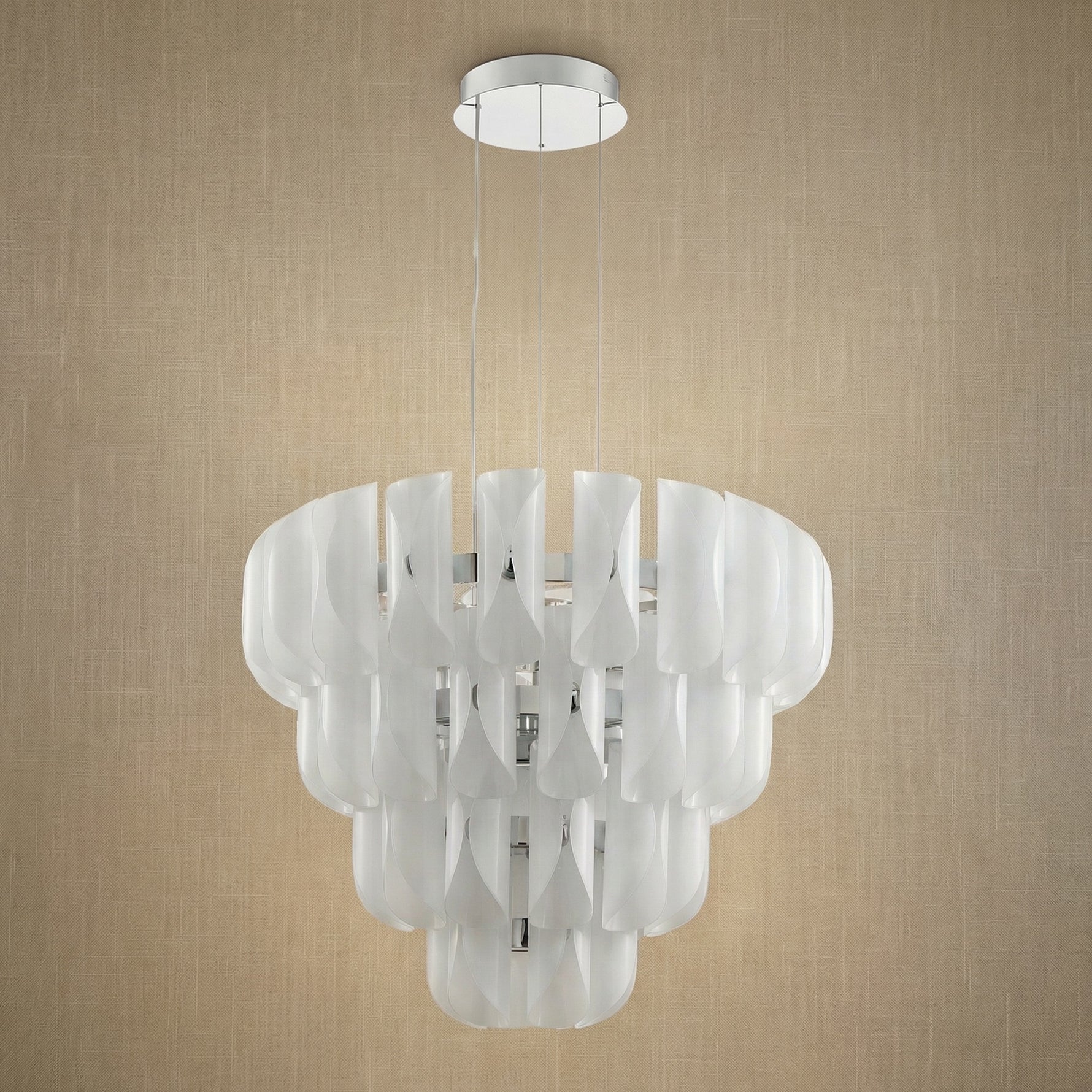 Yiosi Phantom Cascading Multi-Tier Glass Pendant Light - dark