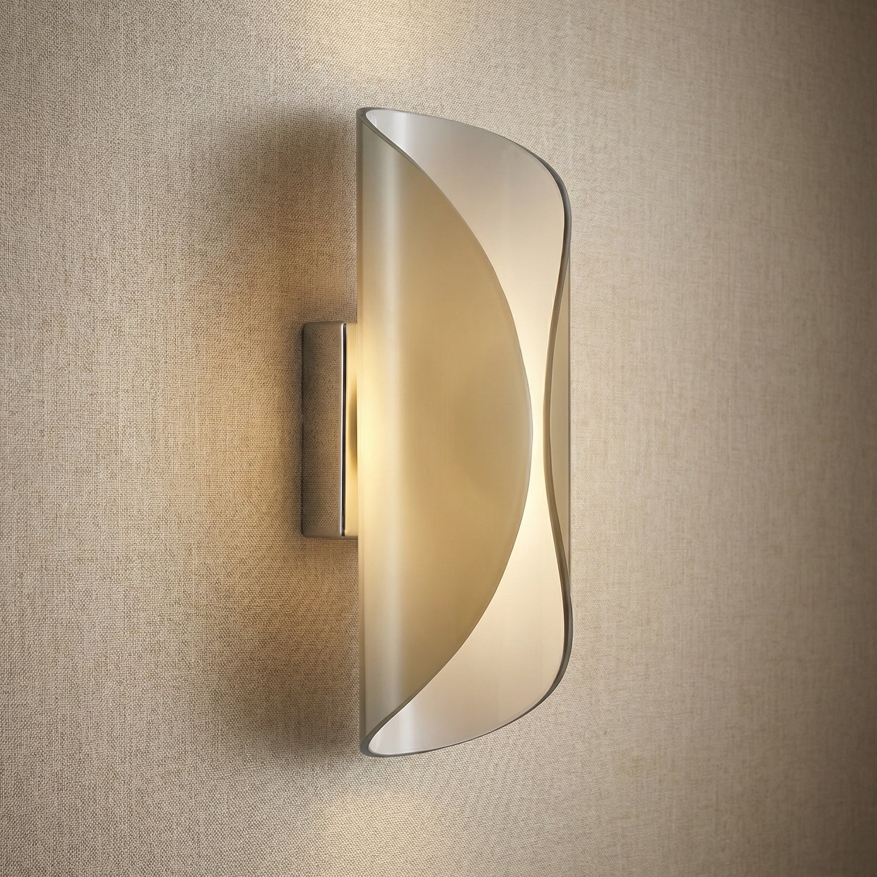 Yiosi Phantom Mini Metal Wall Sconce - Chrome + Smoky