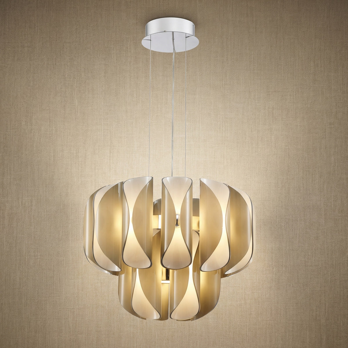 Yiosi Phantom Nested Glass Pendant Light 24" - 24" (Dia 600mm) Smoke B