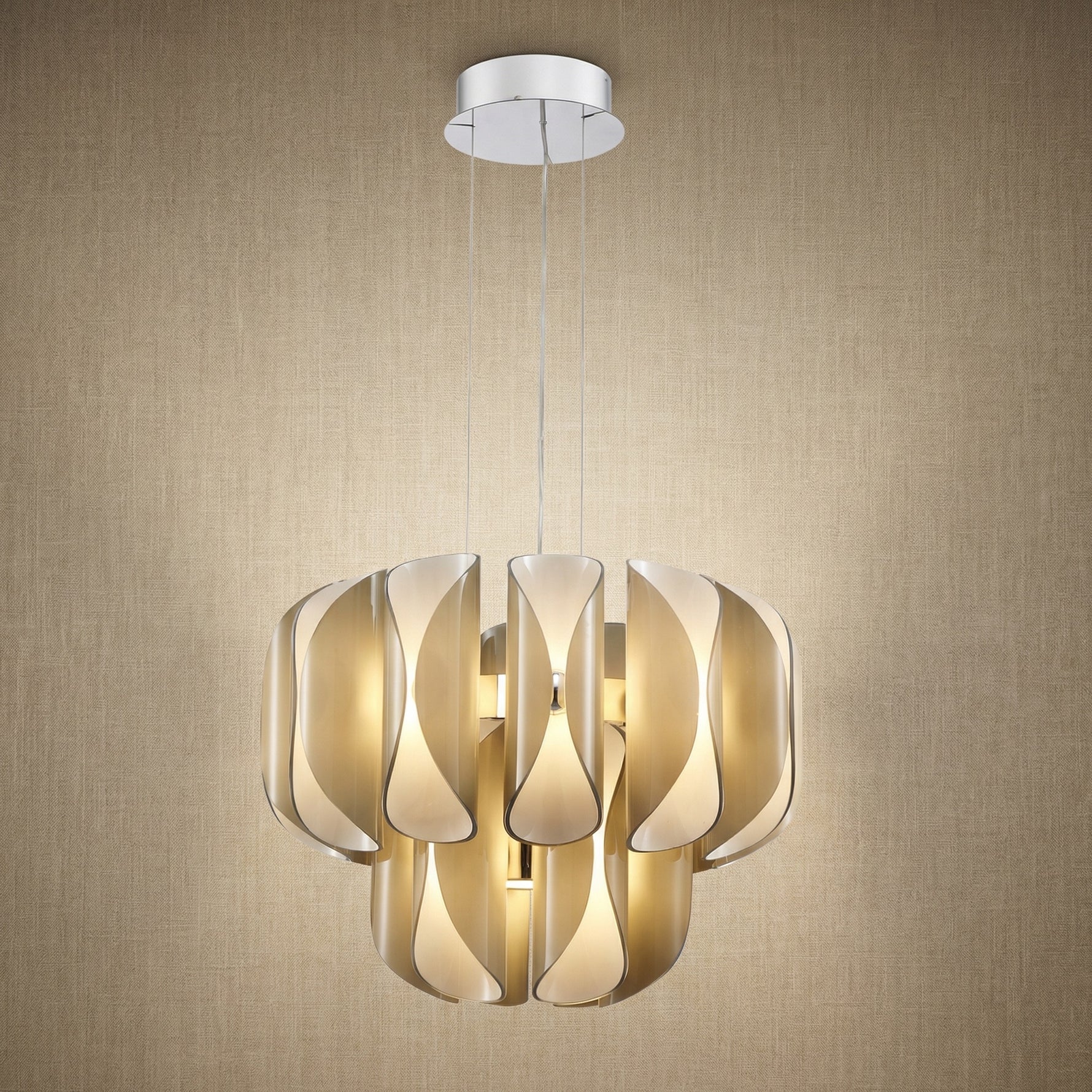 Yiosi Phantom Nested Glass Pendant Light 24" - 24" (Dia 600mm) Smoke B