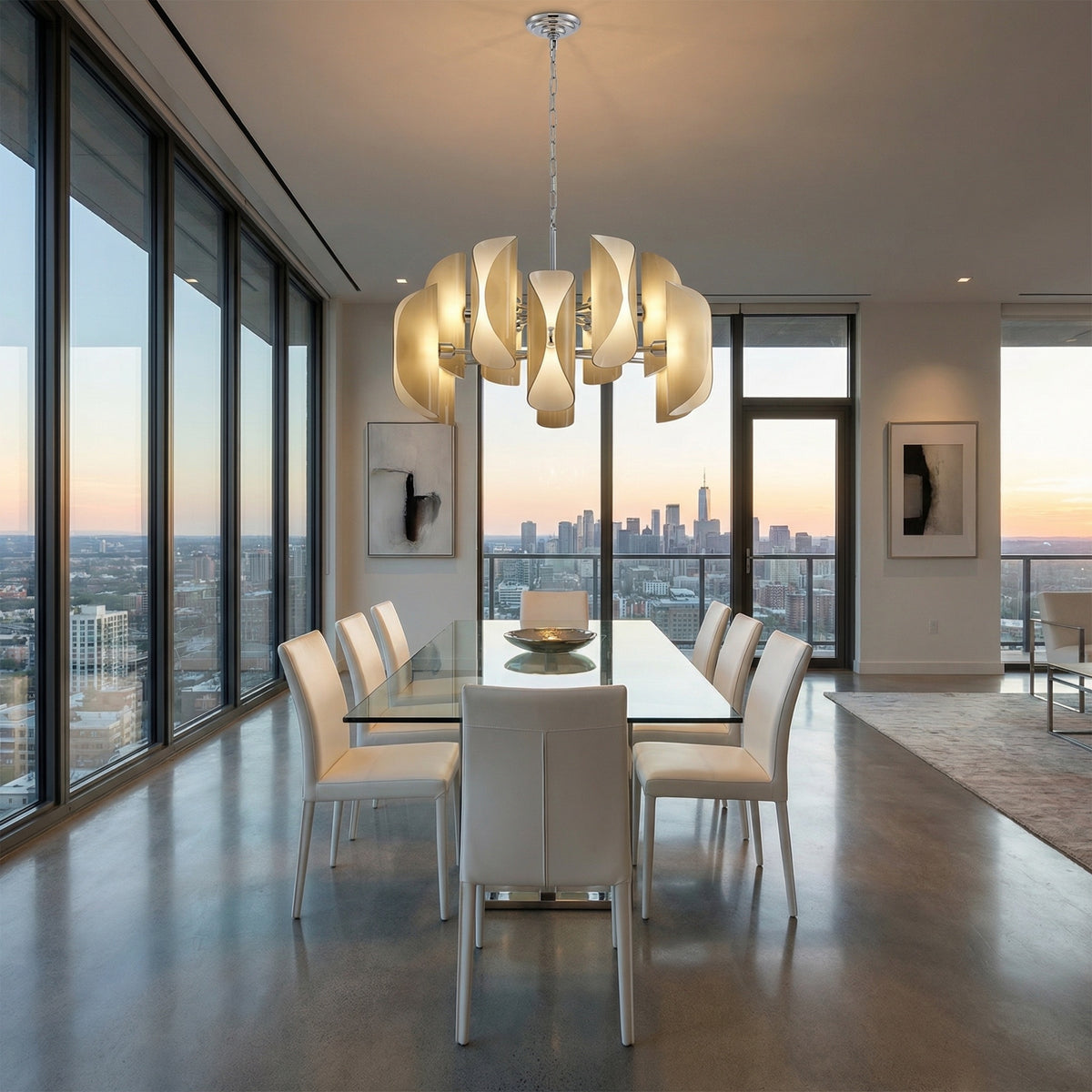 Yiosi Phantom Nested Glass Pendant Light 31" - scene-2