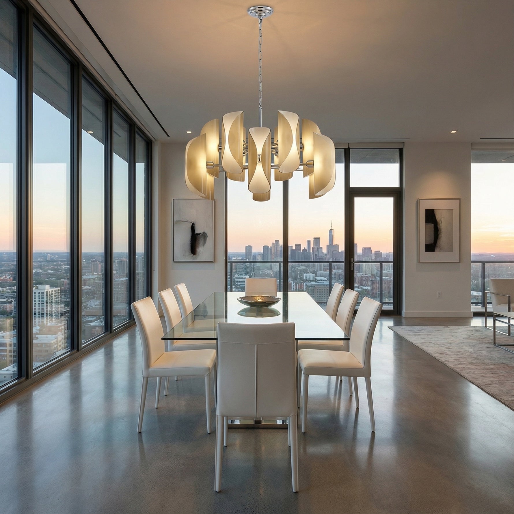 Yiosi Phantom Nested Glass Pendant Light 31" - scene-2