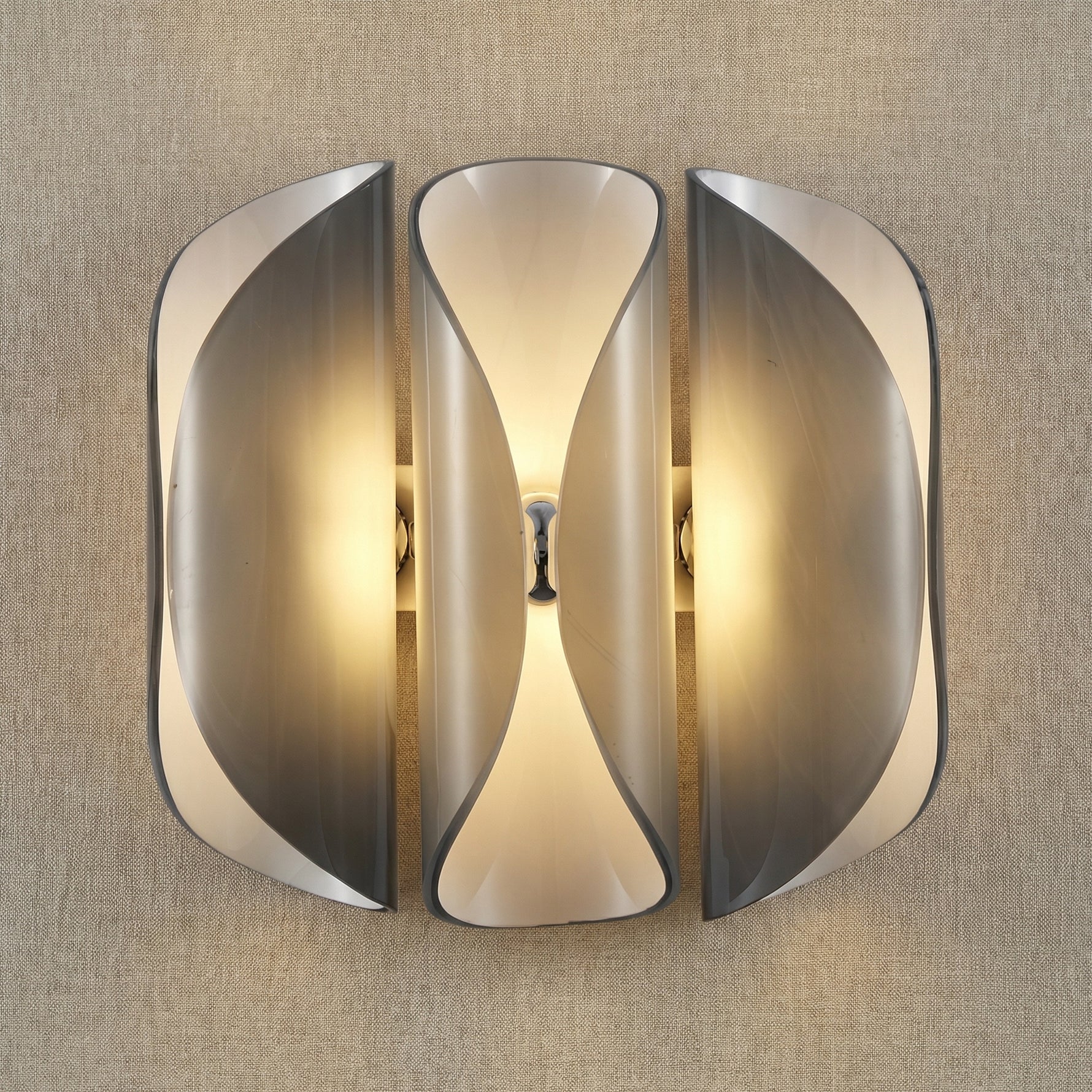 Yiosi Phantom Triple Metal Wall Sconce - Chrome + Smoky