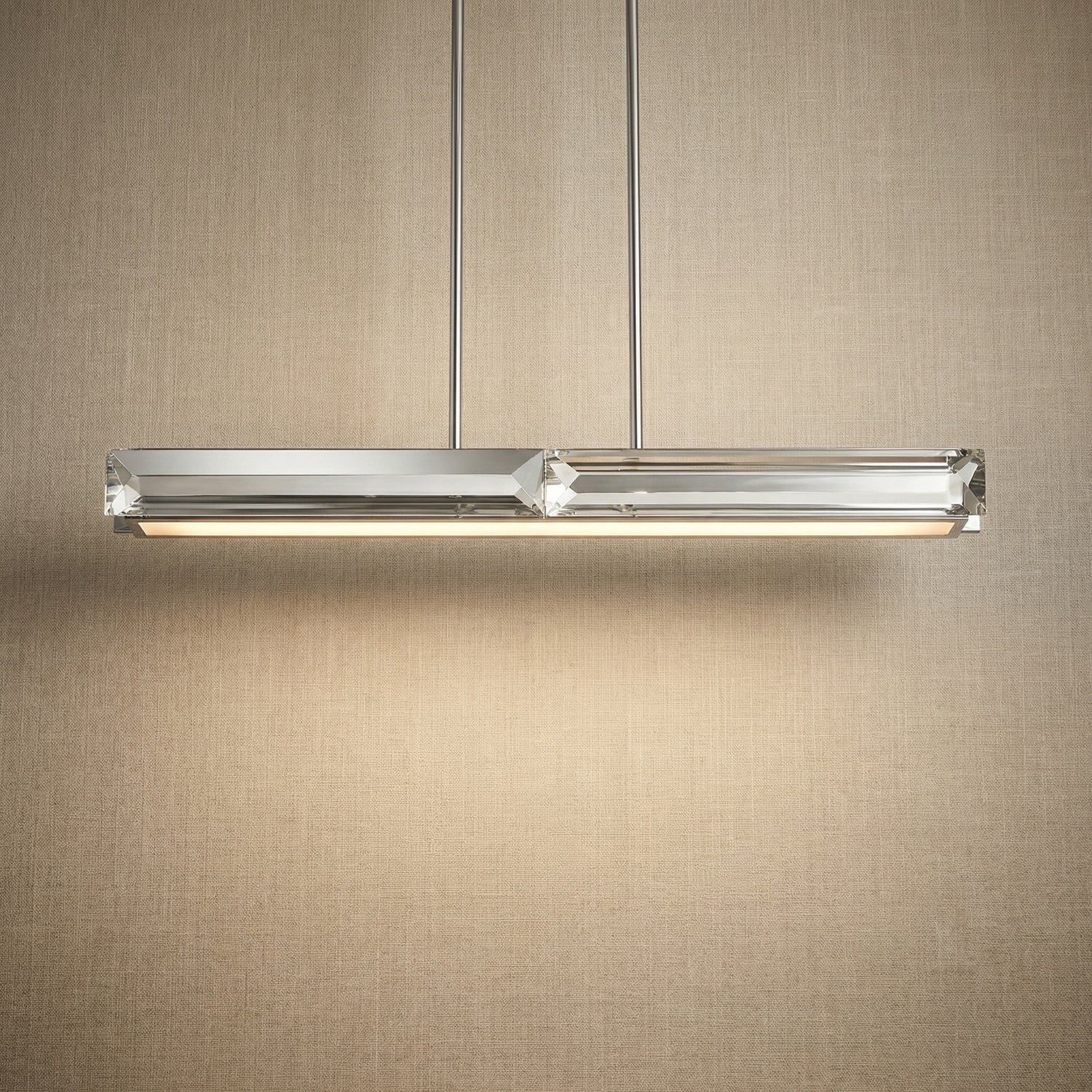 Yiosi Prismatic Linear Crystal Pendant Light - 39" Linear (L1000mm)