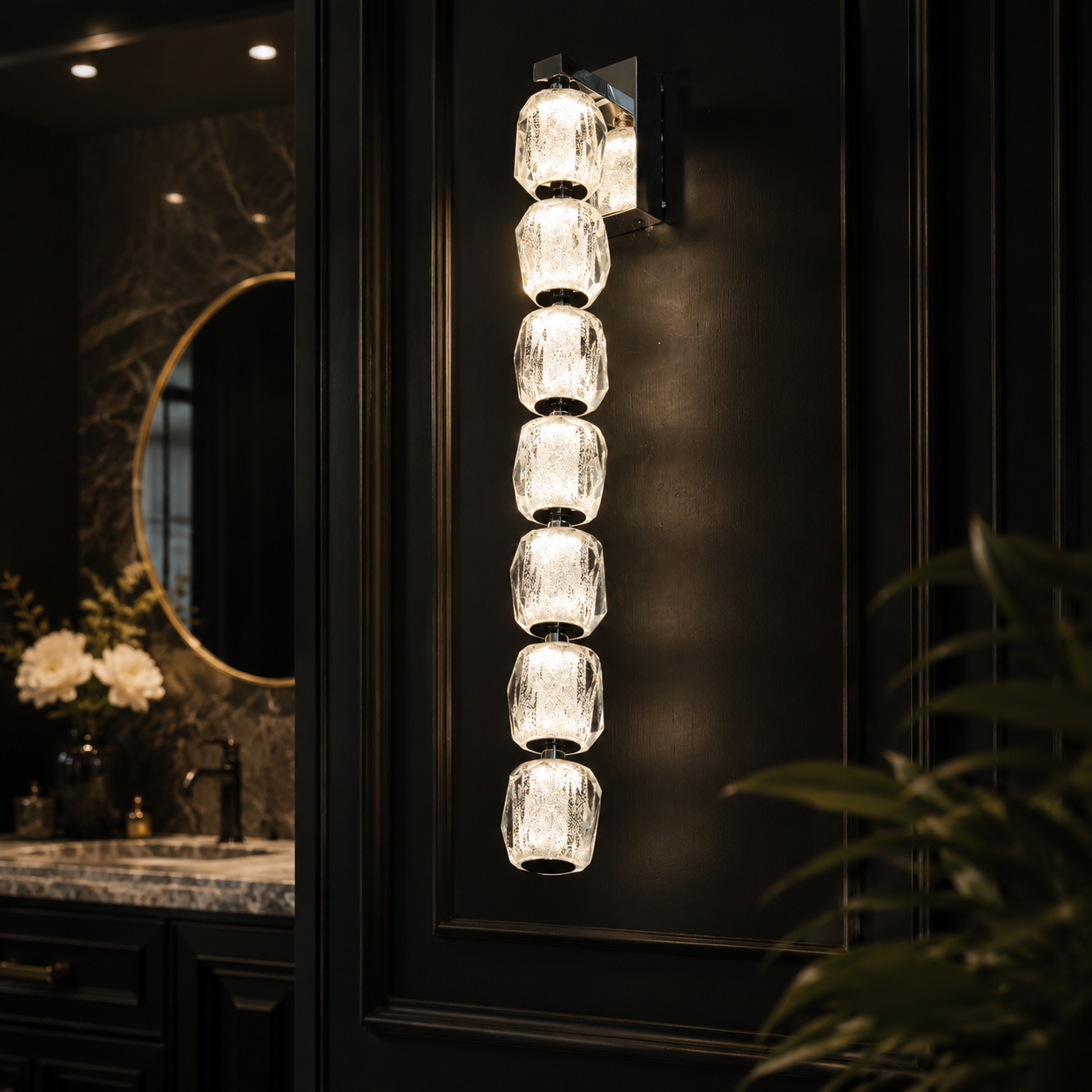 Seduction Vertical Crystal Wall Sconce