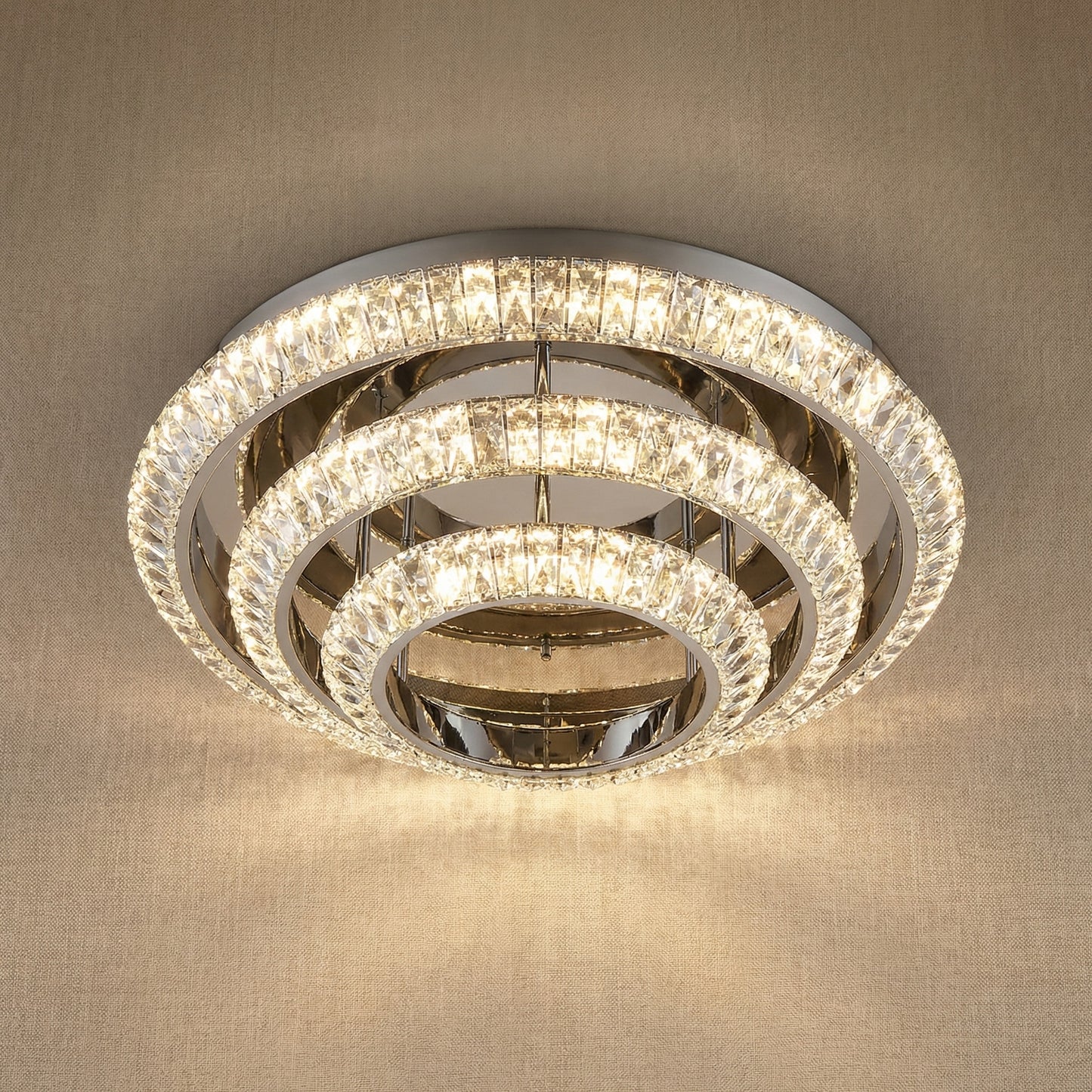 Yiosi Series 3-Tier Nested Crystal Celling lamp - 31" (Dia 800mm)