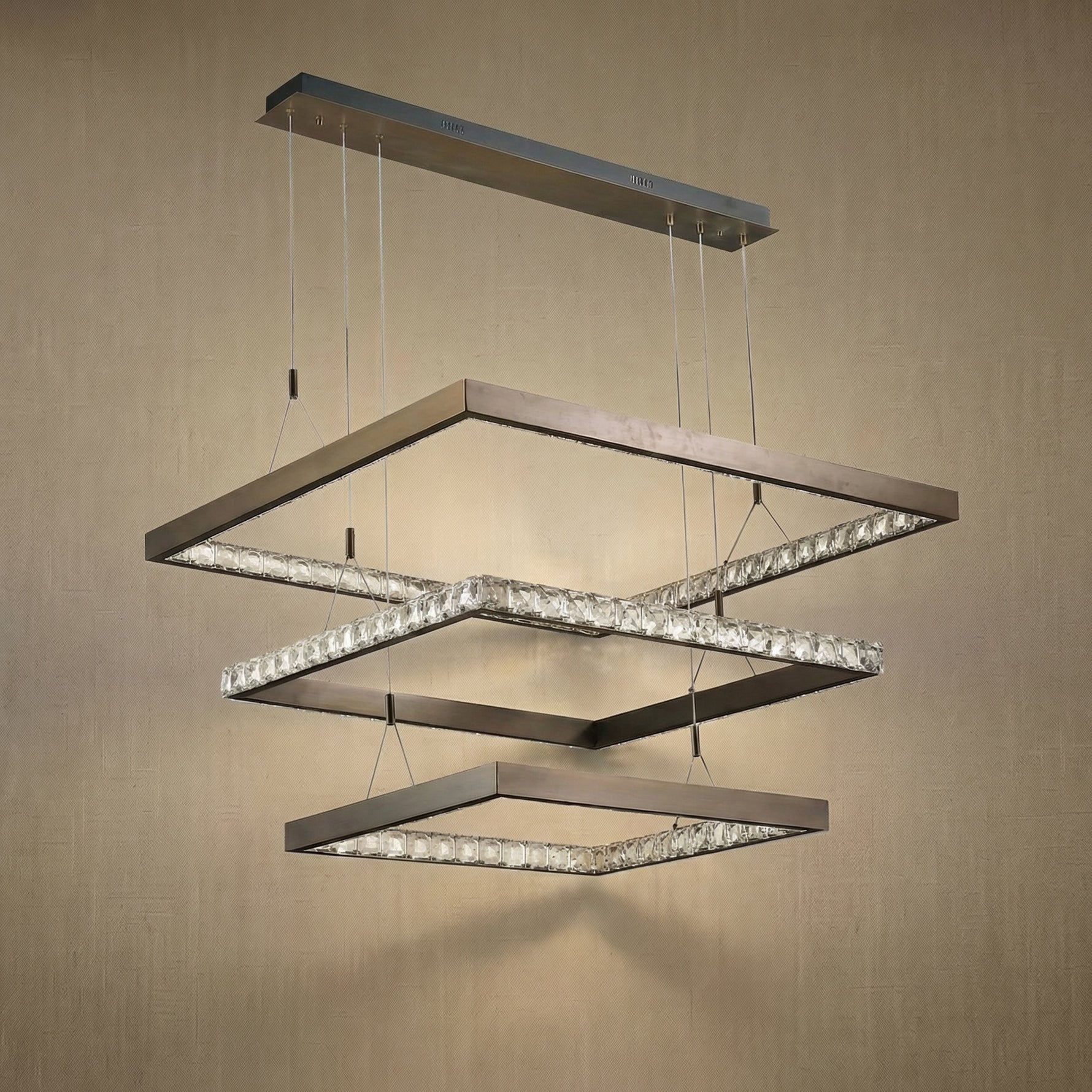 Yiosi Series 3-Tier Nested Crystal Pendant Light Style A - dark