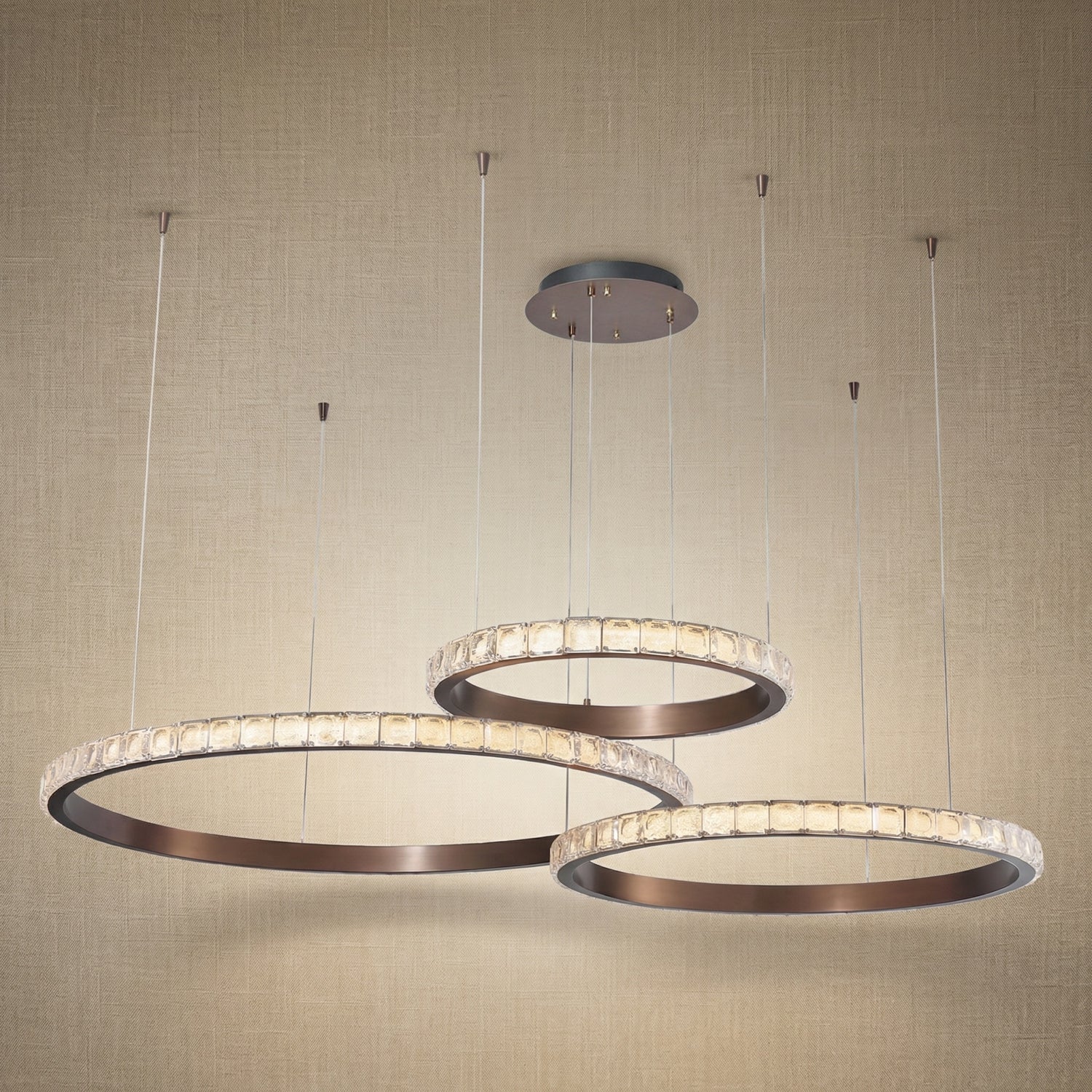 Yiosi Series 3-Tier Nested Crystal Pendant Light Style B - 42" (Dia 1060mm)