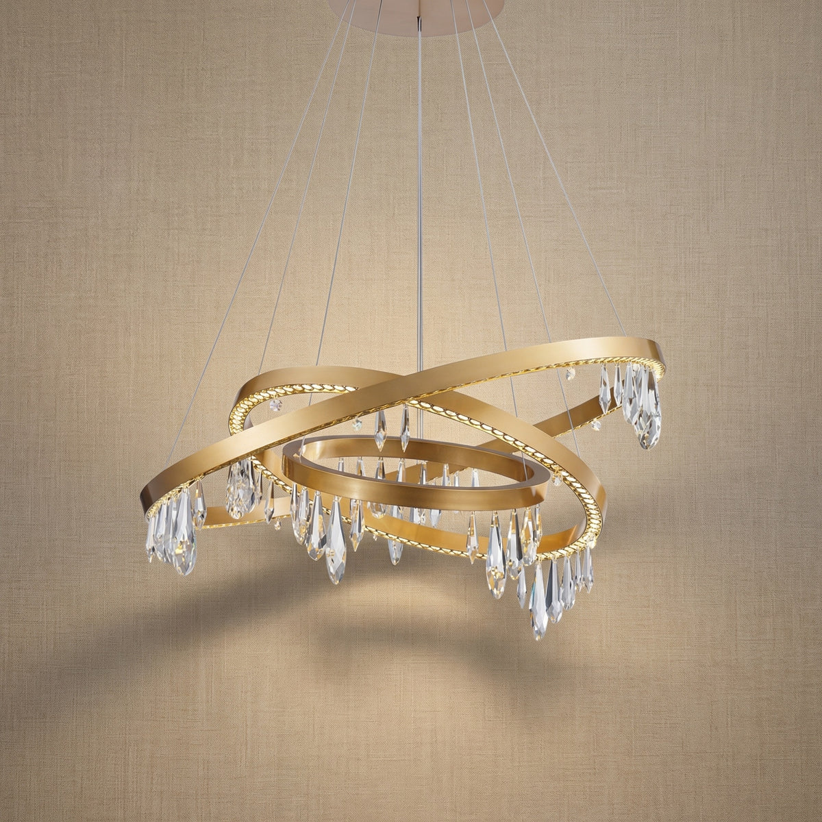 Yiosi Series 3-Tier Nested Crystal Pendant Light Style C - 31" (Dia 800mm)
