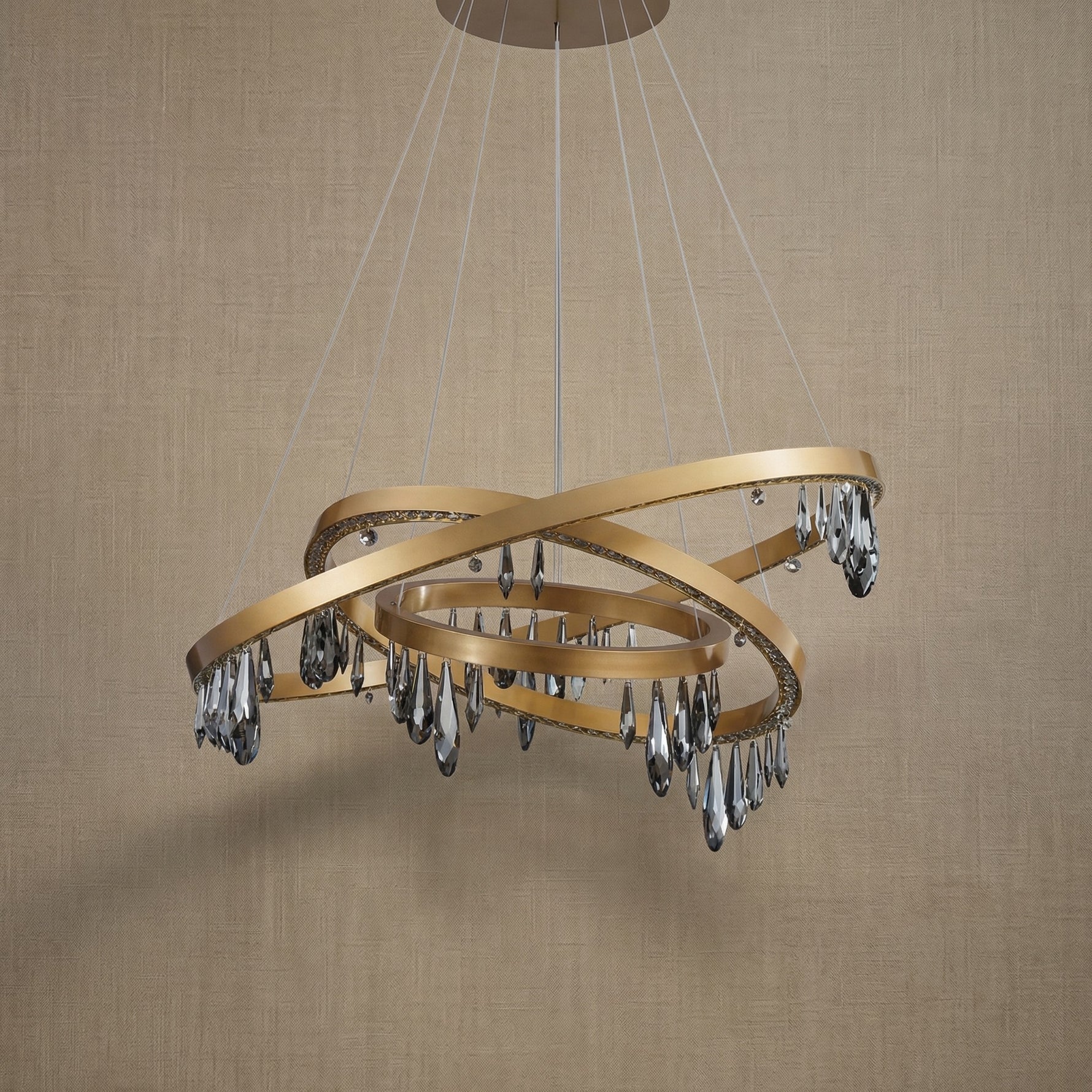Yiosi Series 3-Tier Nested Crystal Pendant Light Style C - dark