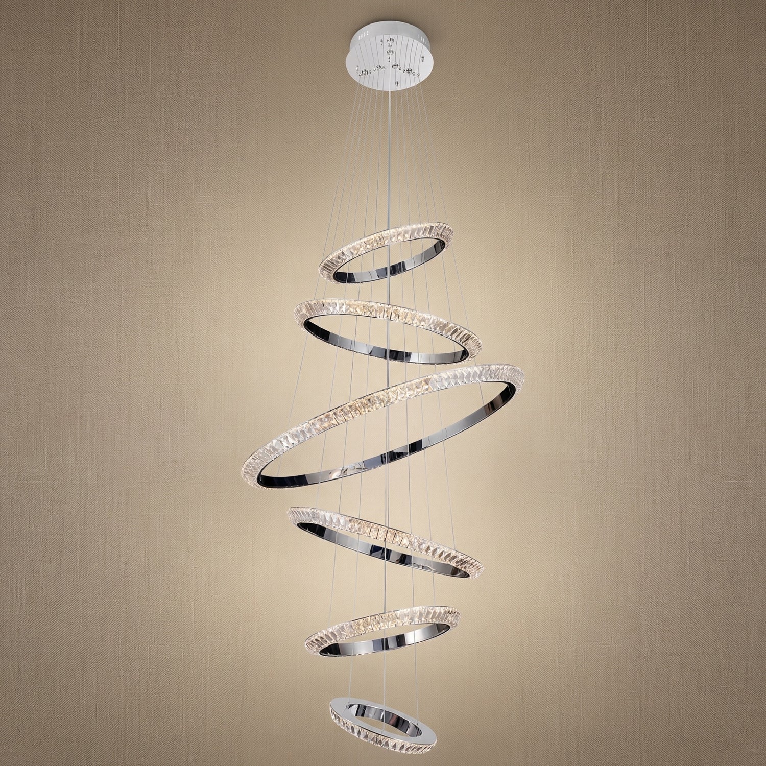 Yiosi Series Cascading Crystal Pendant Light - 47" (Dia 1200mm)