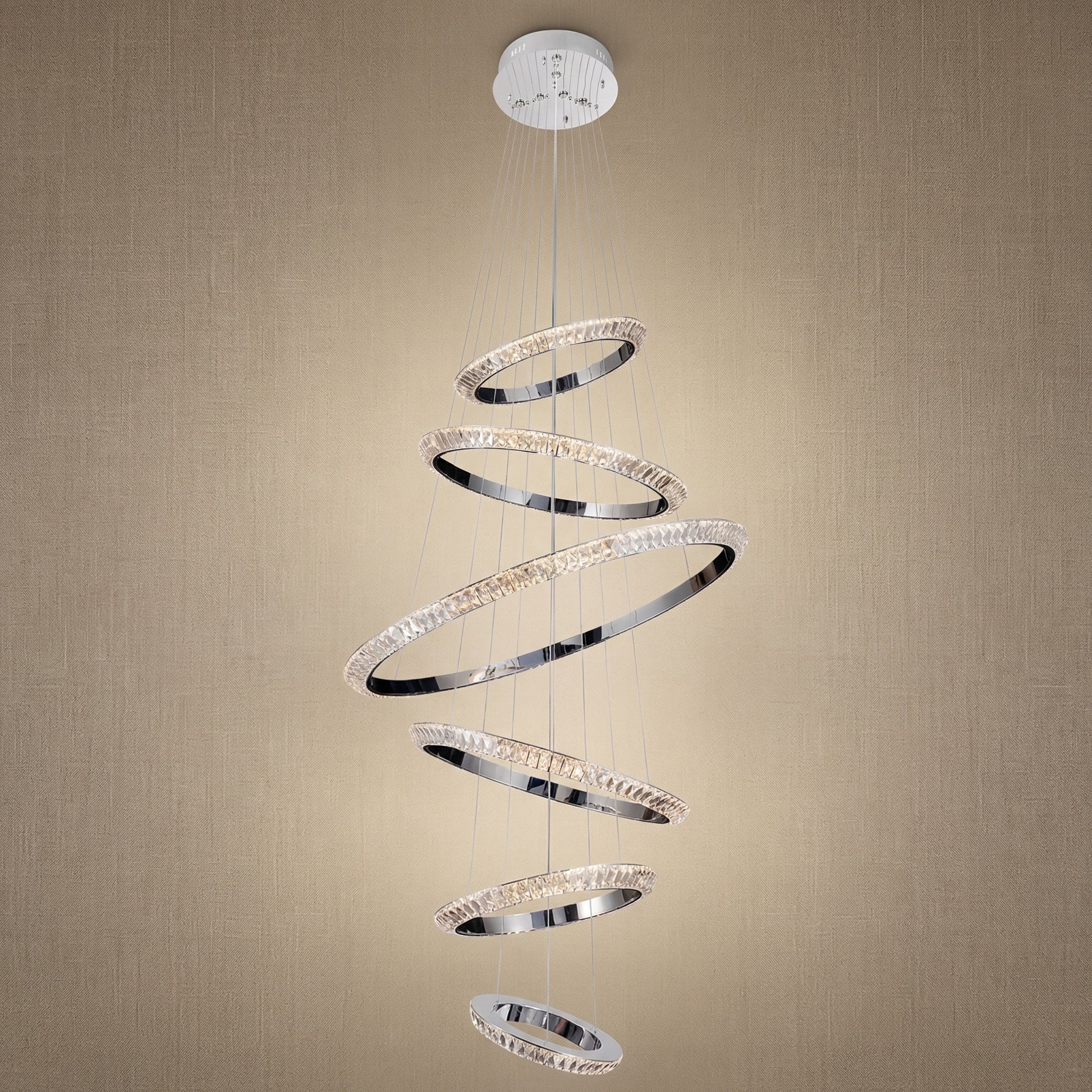 Yiosi Series Cascading Crystal Pendant Light - 47" (Dia 1200mm)