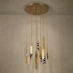 Yiosi Series Cascading Glass Pendant Light 31" - dark