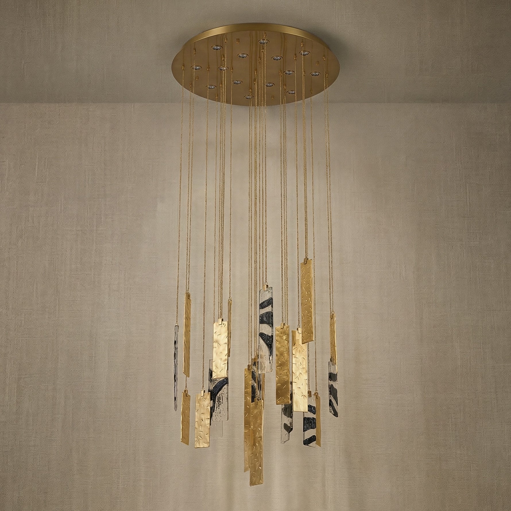 Yiosi Series Cascading Glass Pendant Light 31" - dark