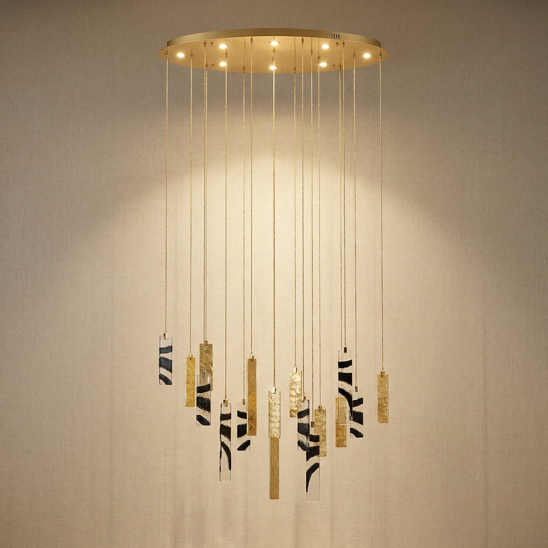 Yiosi Series Cascading Glass Pendant Light 47" - 47" Linear (L1200mm)