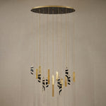 Yiosi Series Cascading Glass Pendant Light 47" - dark