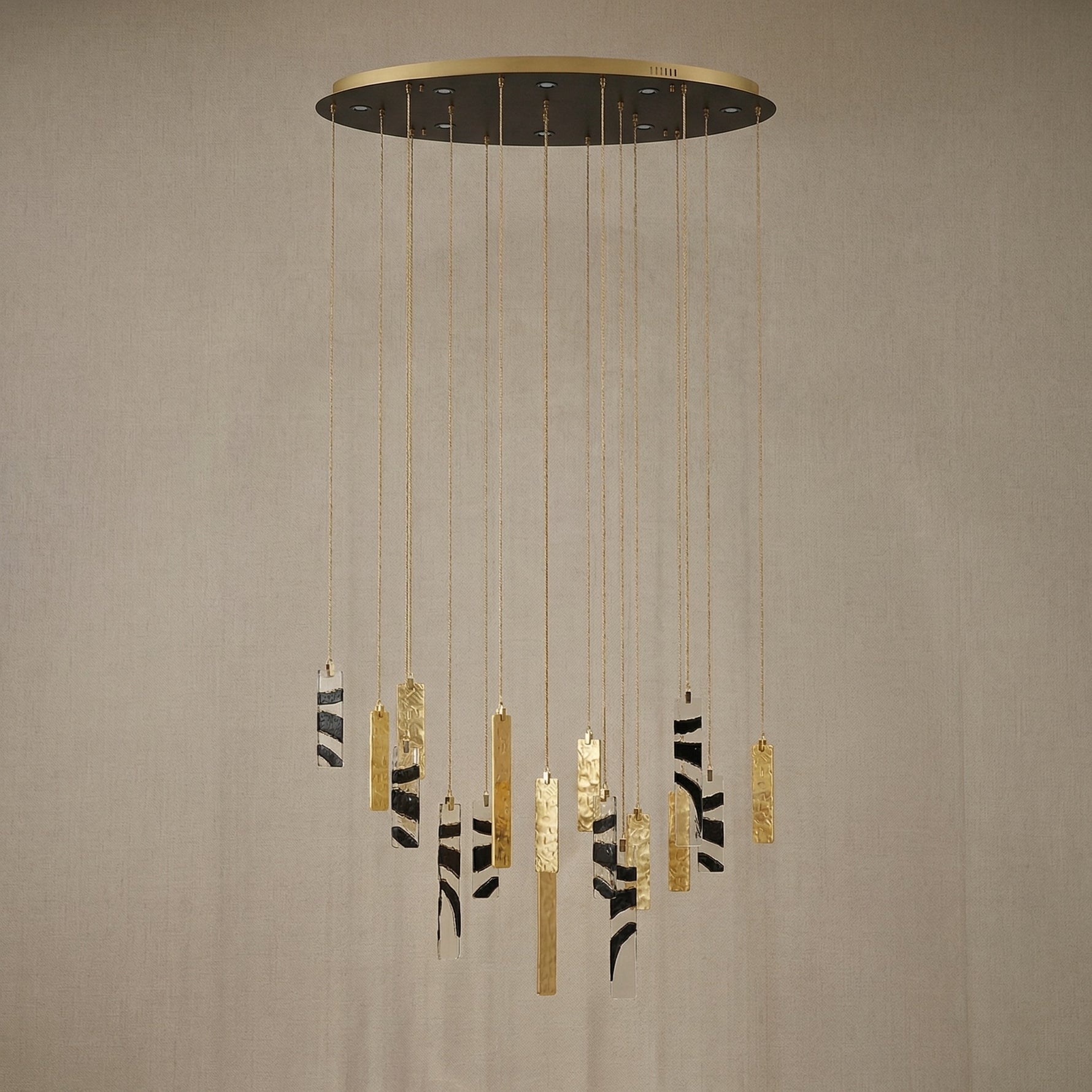 Yiosi Series Cascading Glass Pendant Light 47" - dark