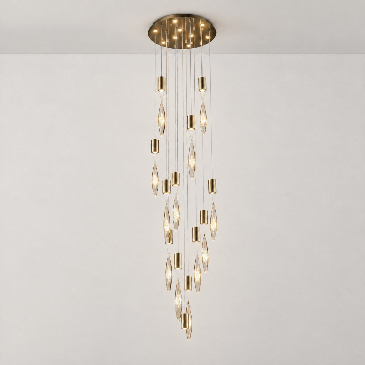 Aspen Hand-Blown Glass Cascade Chandelier 21.7" D