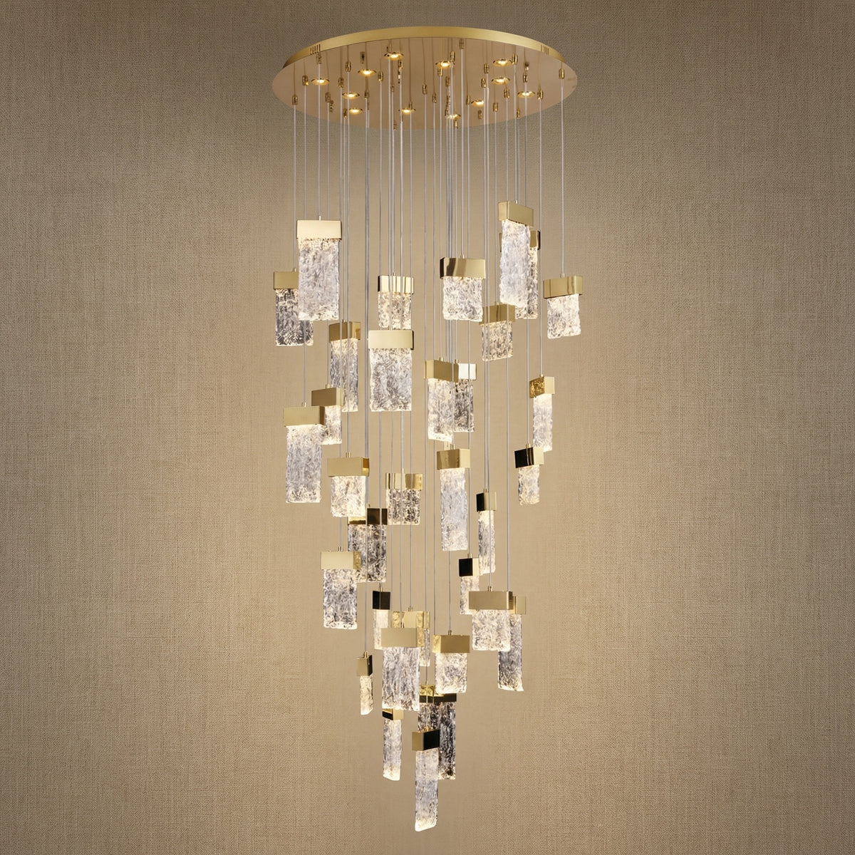 Yiosi Series Cascading Glass Pendant Light Style A - 31" (Dia 800mm)