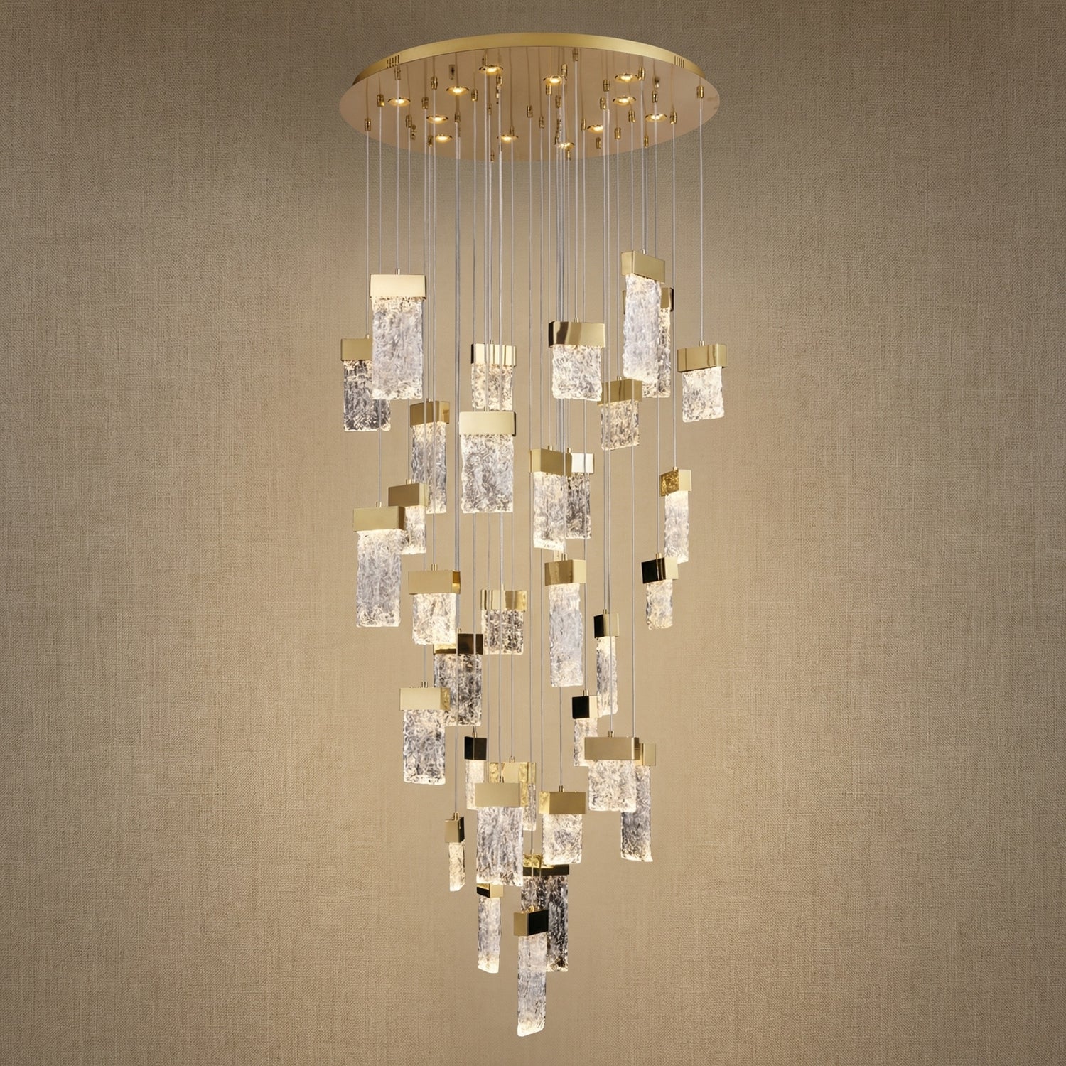 Yiosi Series Cascading Glass Pendant Light Style A - 31" (Dia 800mm)