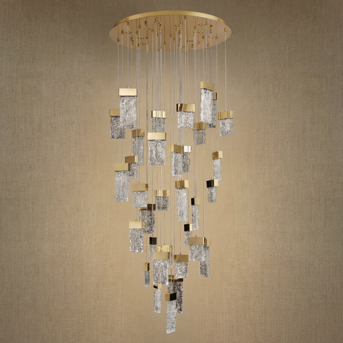 Yiosi Series Cascading Glass Pendant Light Style A - dark