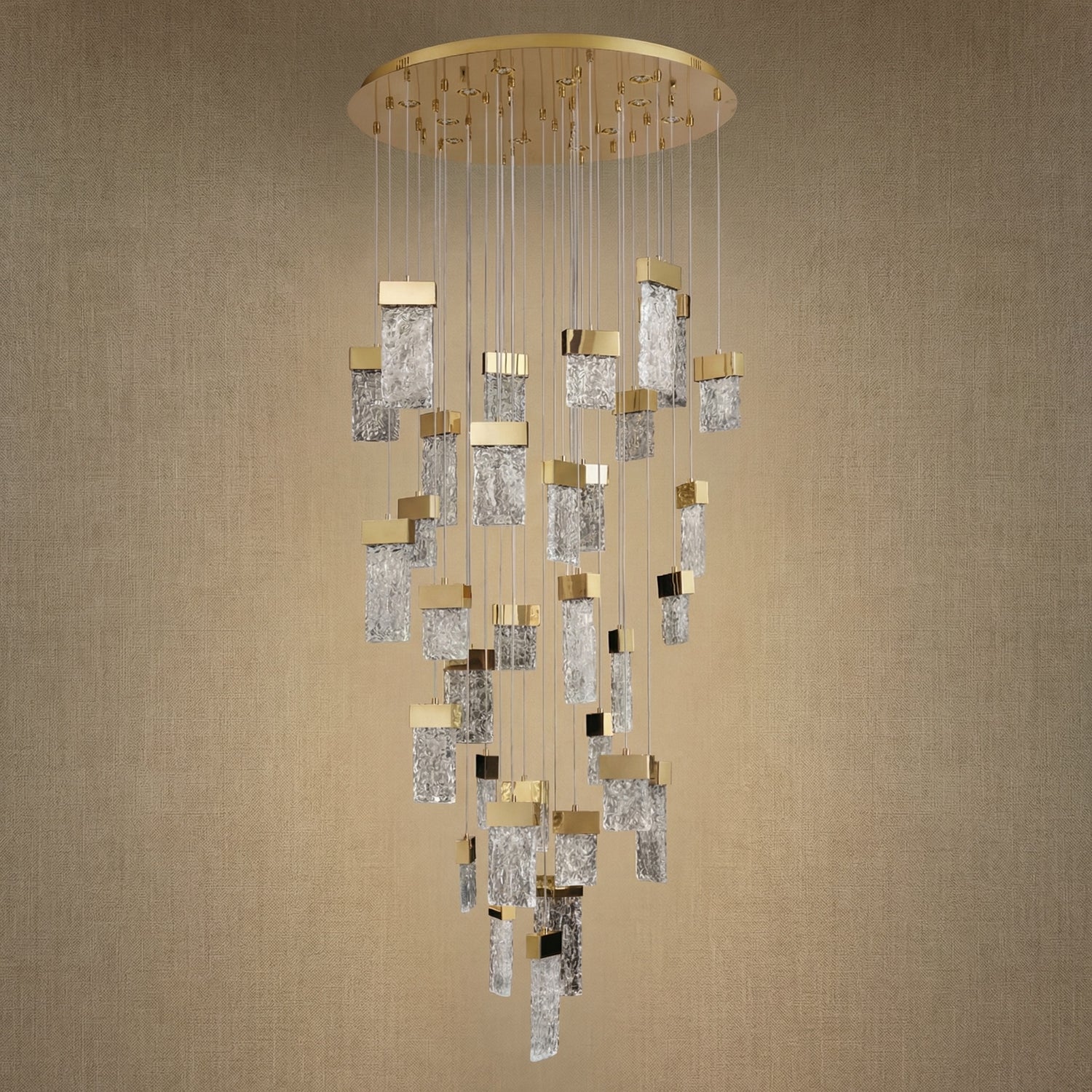 Yiosi Series Cascading Glass Pendant Light Style A - dark