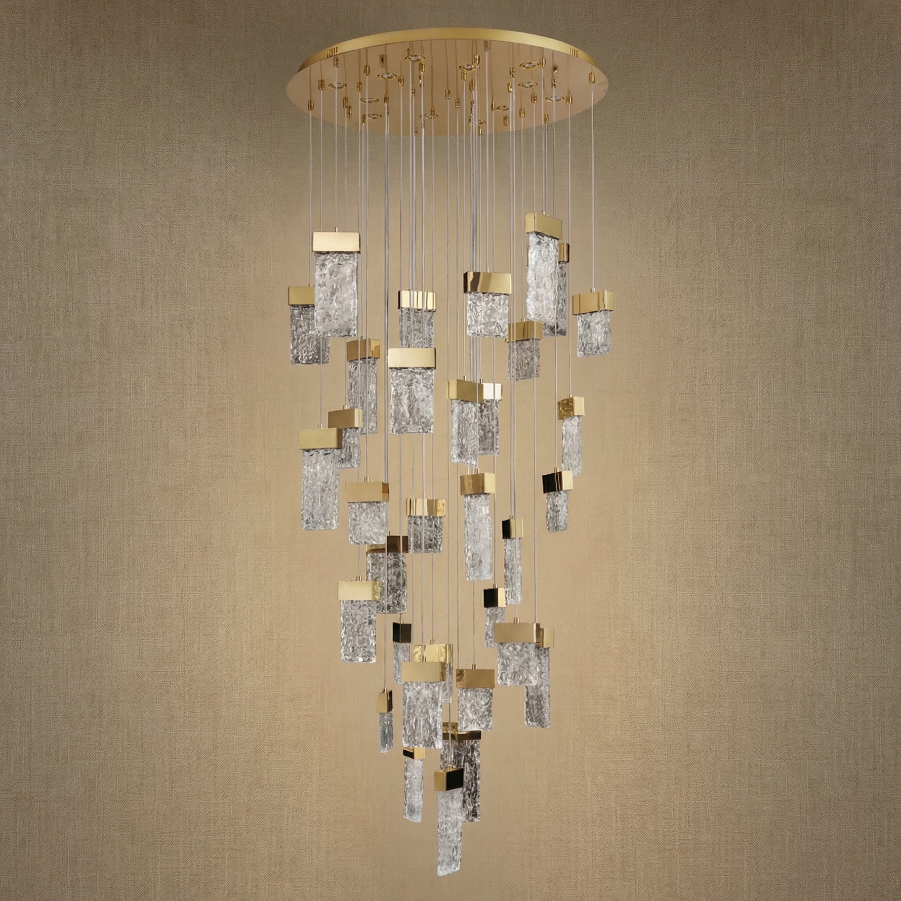 Yiosi Series Cascading Glass Pendant Light Style A - dark
