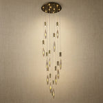 Yiosi Series Cascading Glass Pendant Light Style D - Mirror finish champagne gold Style B
