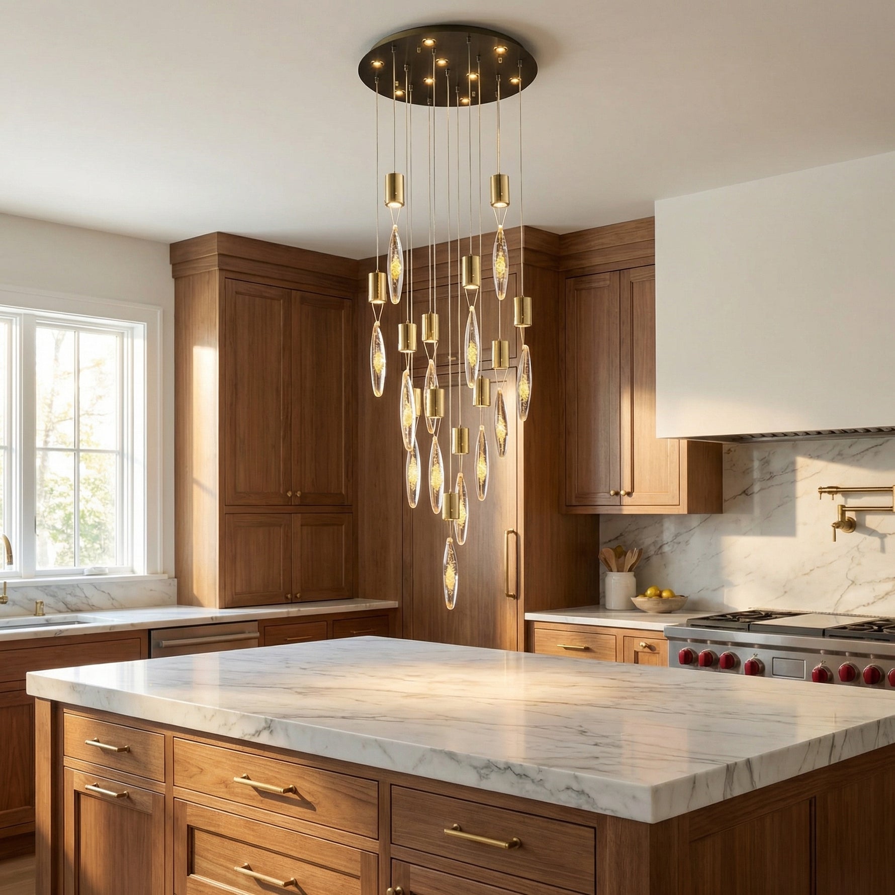 Yiosi Series Cascading Glass Pendant Light Style D - scene-2
