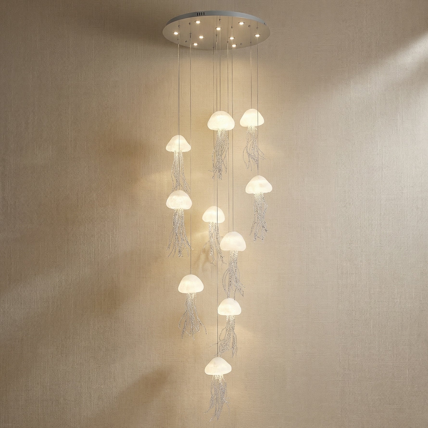 Yiosi Series Cluster Cascading Glass Pendant Light - 31" (Dia 800mm)