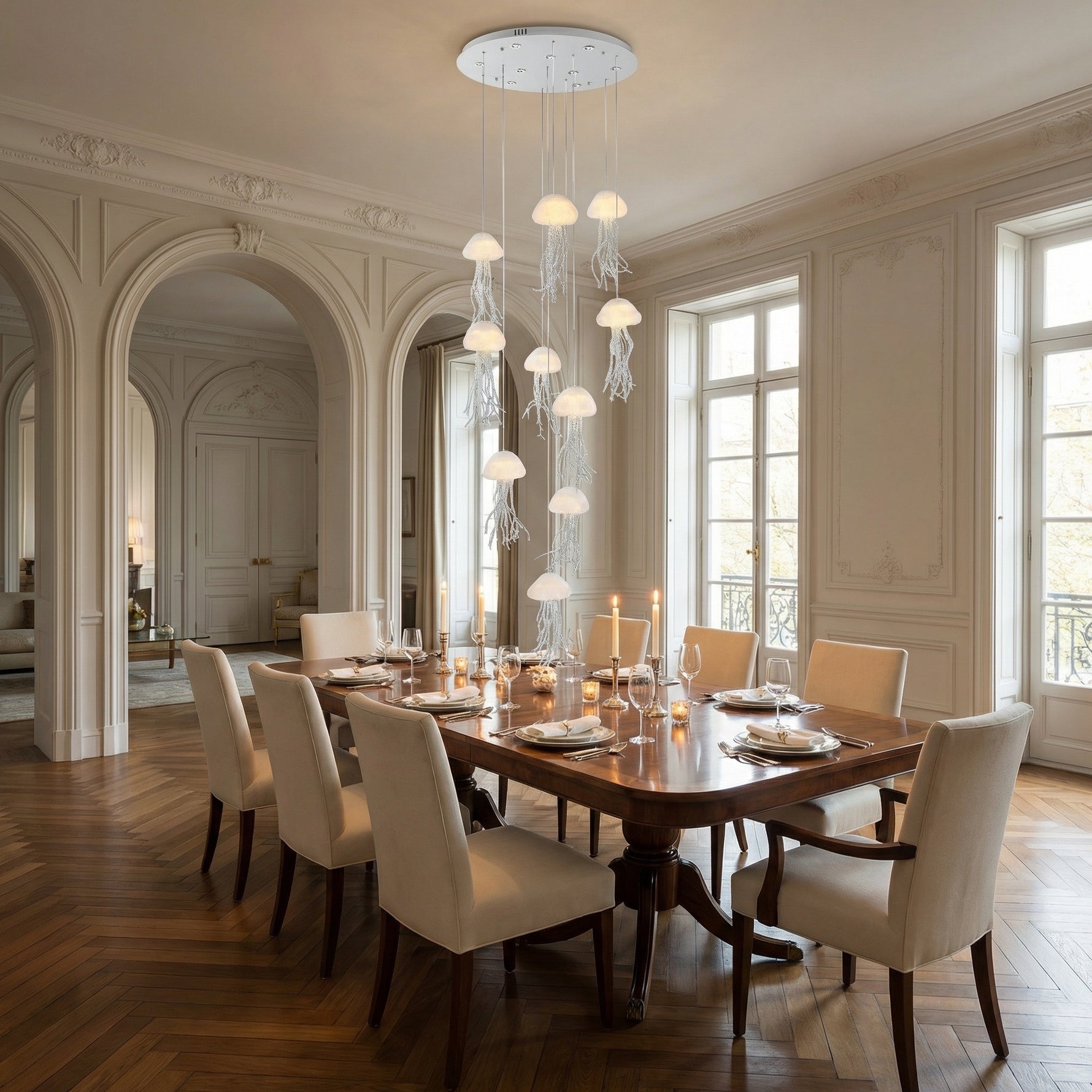 Yiosi Series Cluster Cascading Glass Pendant Light - scene-2