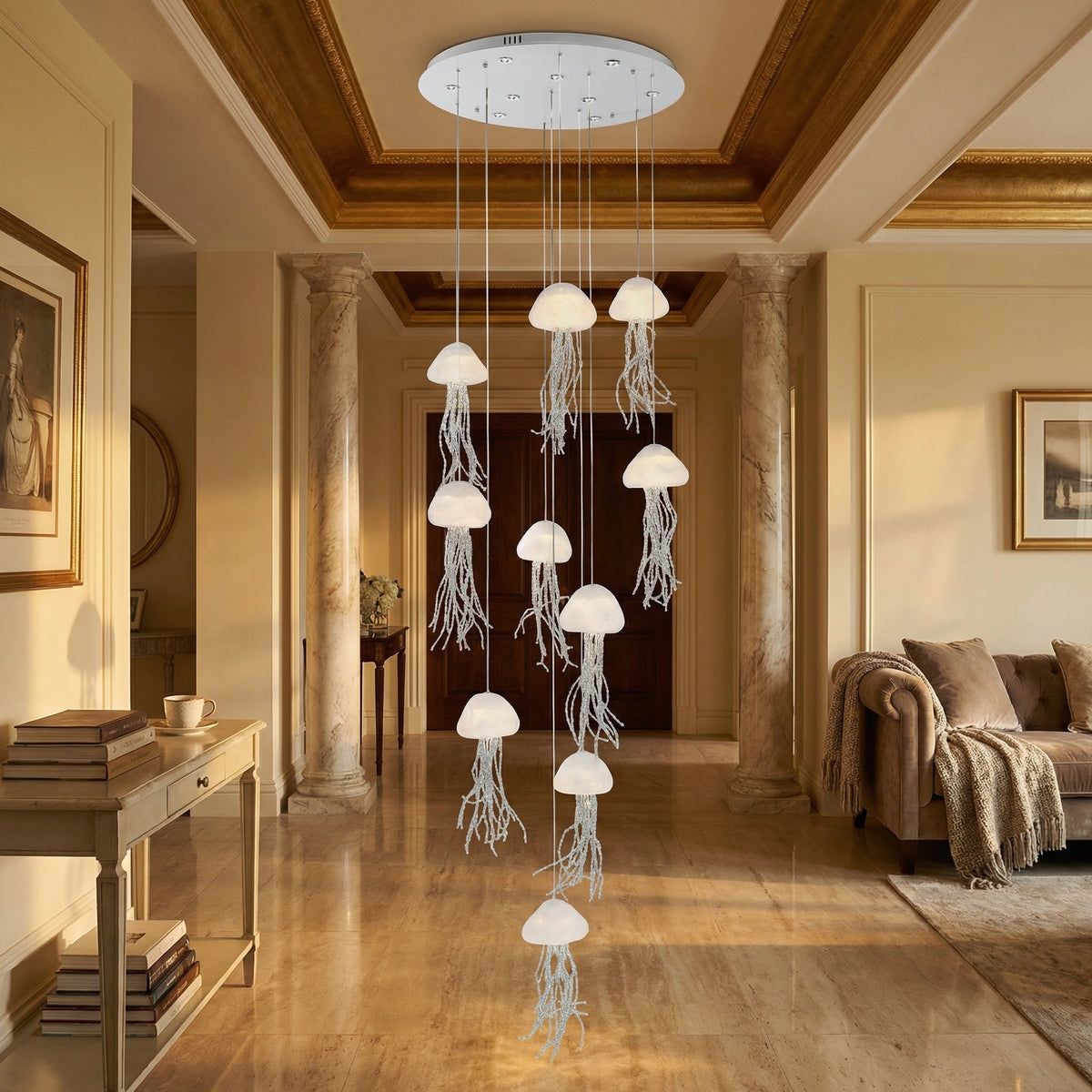 Yiosi Series Cluster Cascading Glass Pendant Light - scene-3