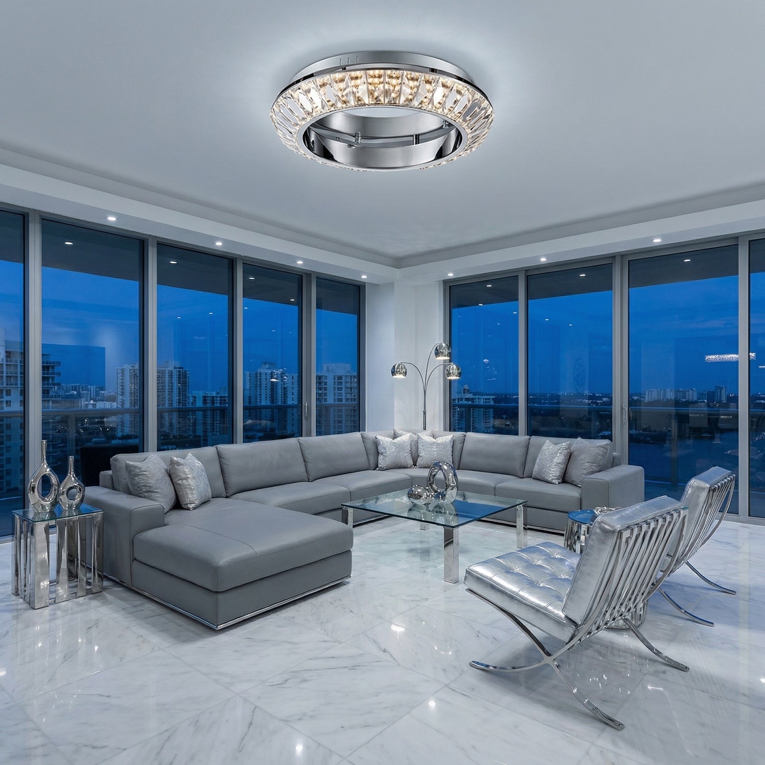 Yiosi Series Crystal Celling lamp 16" - scene-1