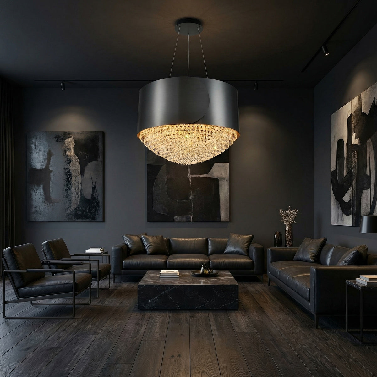 Yiosi Series Crystal Pendant Light 28" - scene-1