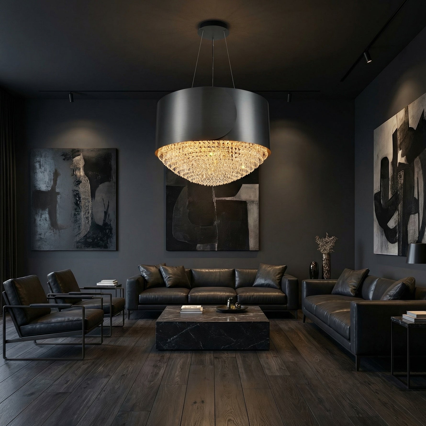 Yiosi Series Crystal Pendant Light 28" - scene-1