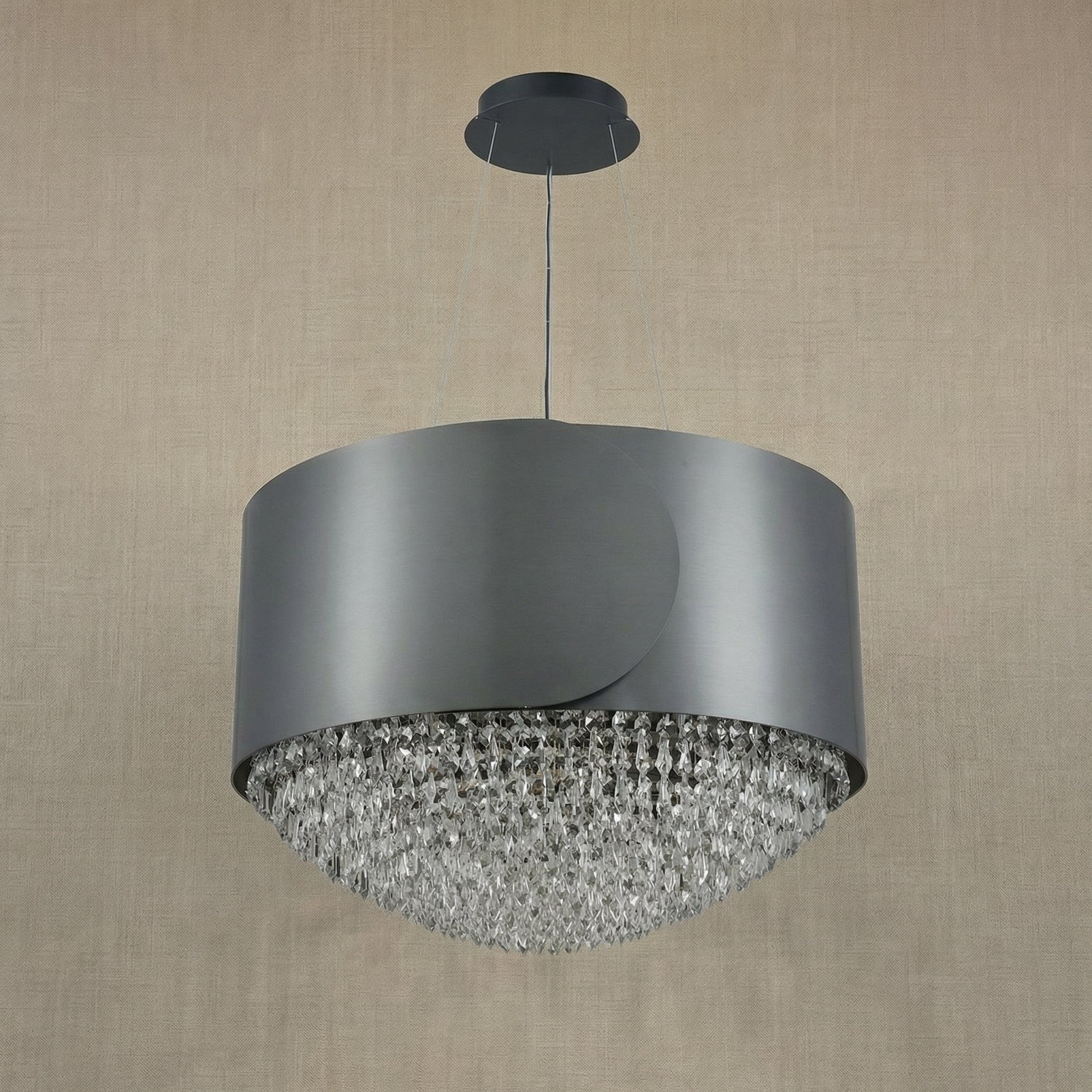 Yiosi Series Crystal Pendant Light 28" - dark
