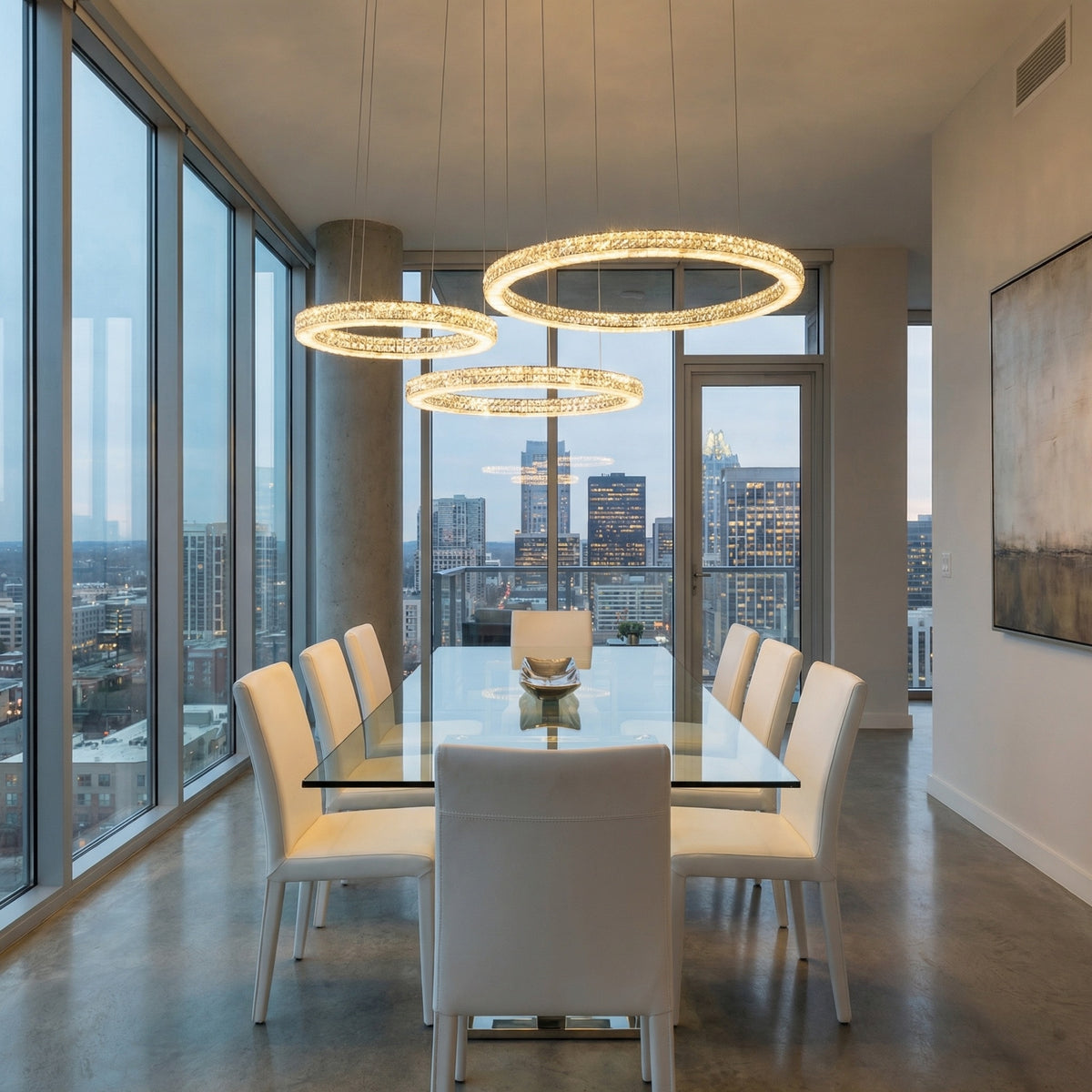 Yiosi Series Crystal Pendant Light 39" - scene-2