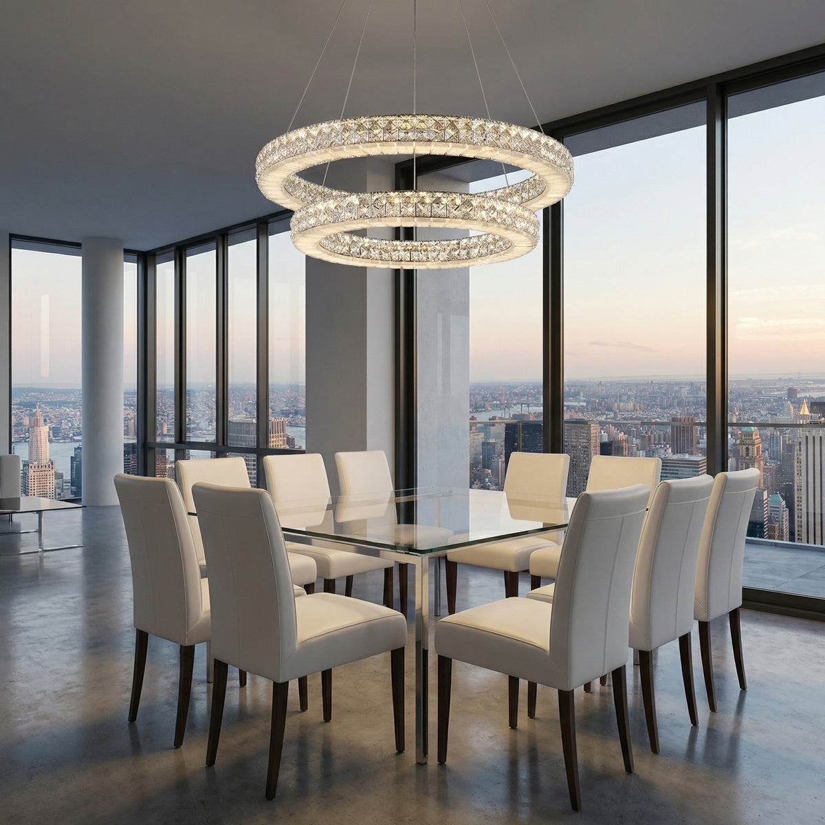 Yiosi Series Crystal Pendant Light 39" - scene-2