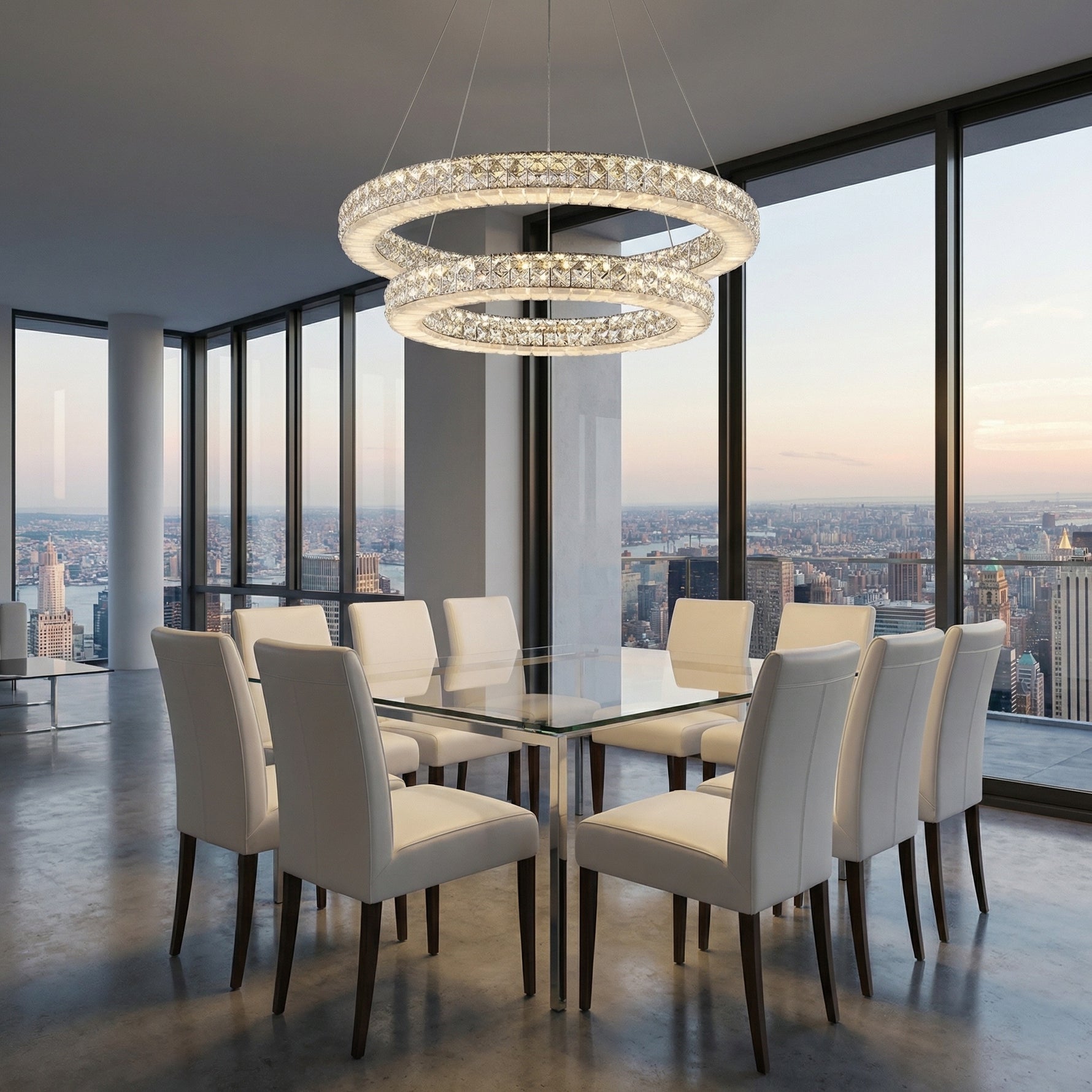 Yiosi Series Crystal Pendant Light 39" - scene-2