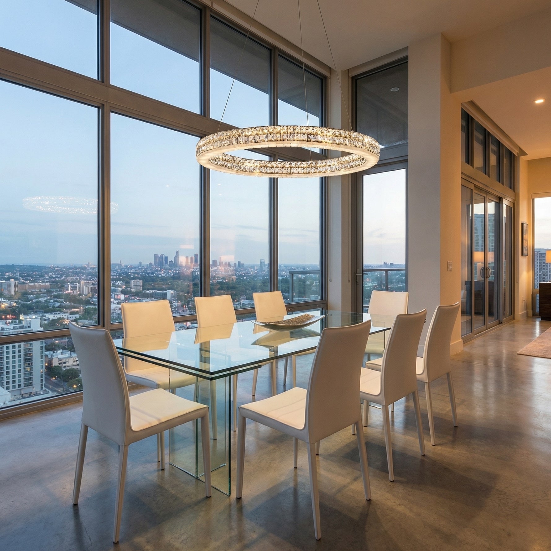 Yiosi Series Crystal Pendant Light 39" - scene-2