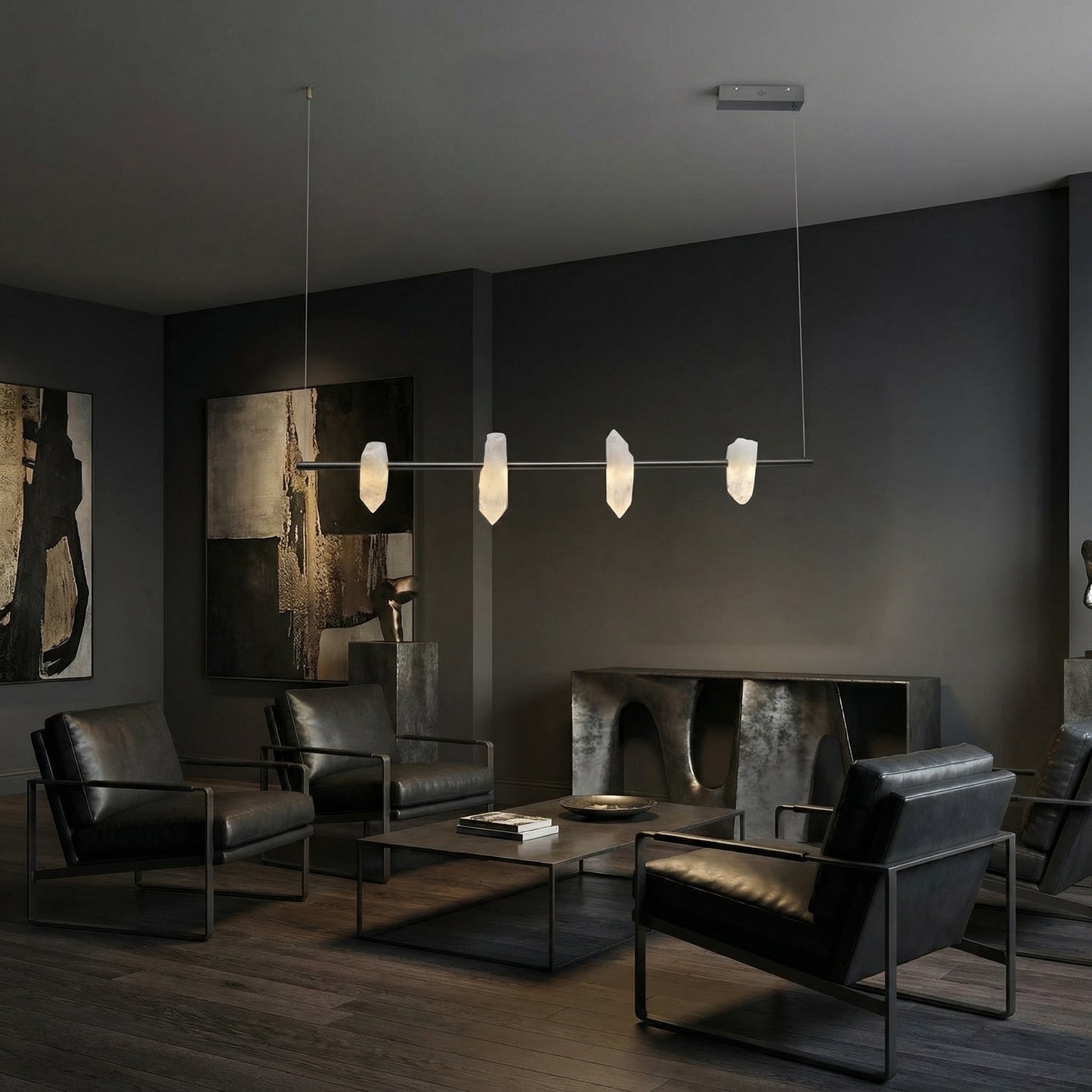 Yiosi Series Crystal Pendant Light 47" - scene-1