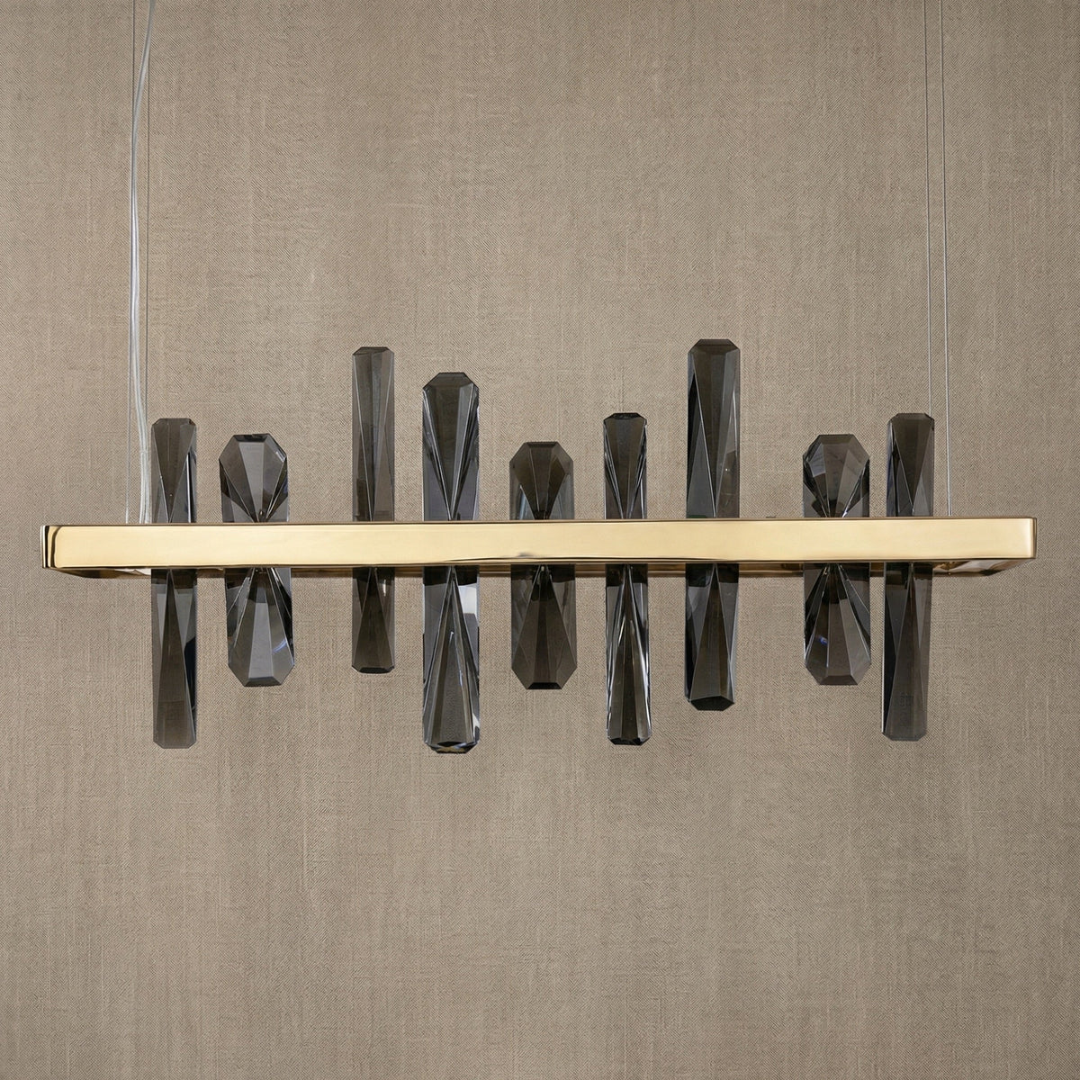 Yiosi Nora 22 inch linear crystal pendant in modern American interior